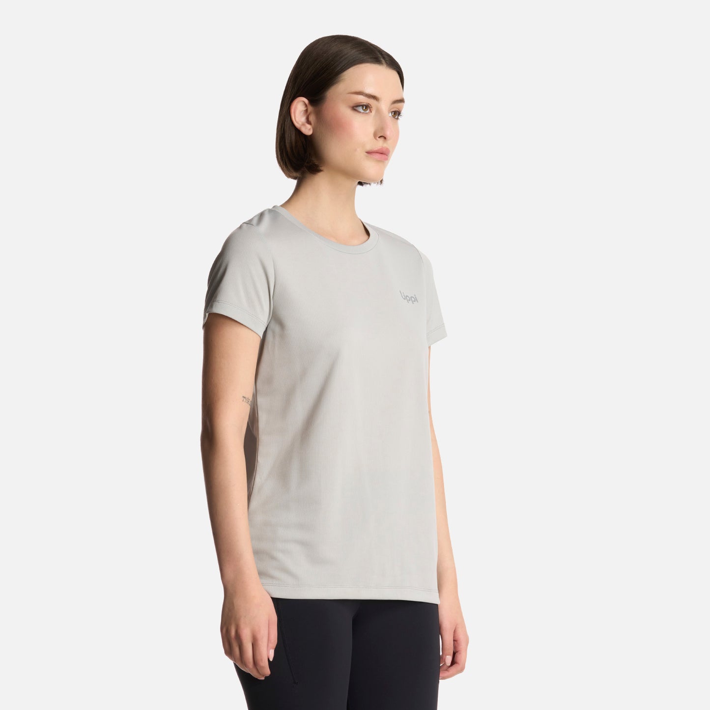 Polera Mujer Core Q-Dry T-Shirt Gris Claro Lippi
