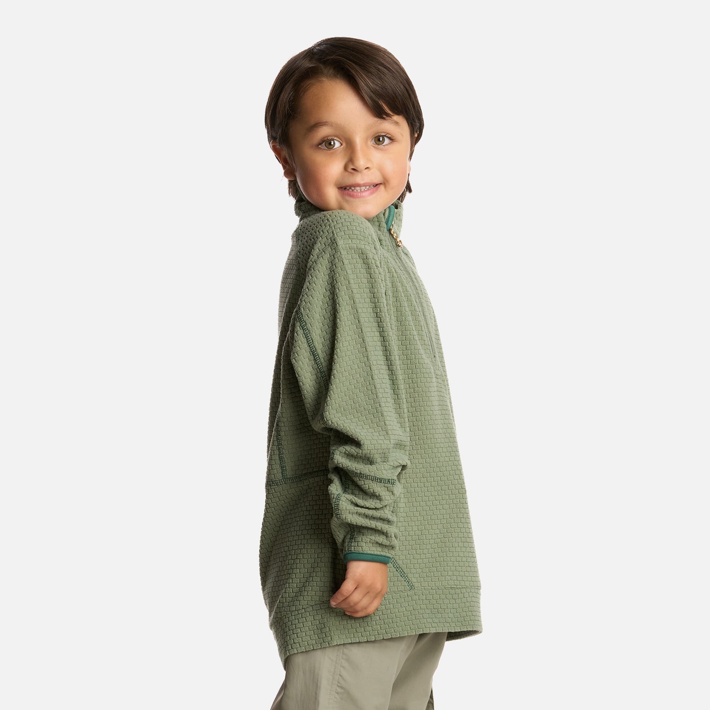 Polerón Niño Saltamontes Nano-F 14 Zip Jade Oscuro Lippi