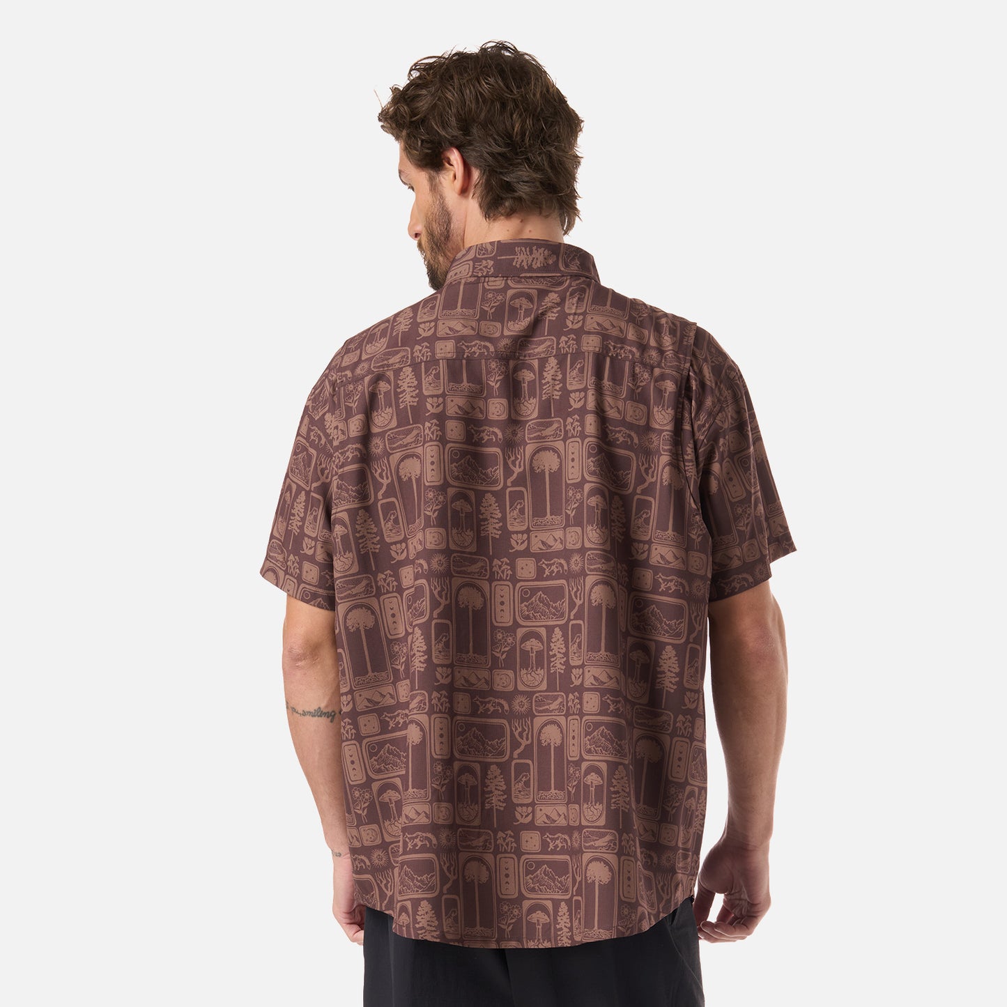 Camisa Hombre Cumbre Manga Corta Print Cafe Haka Honu