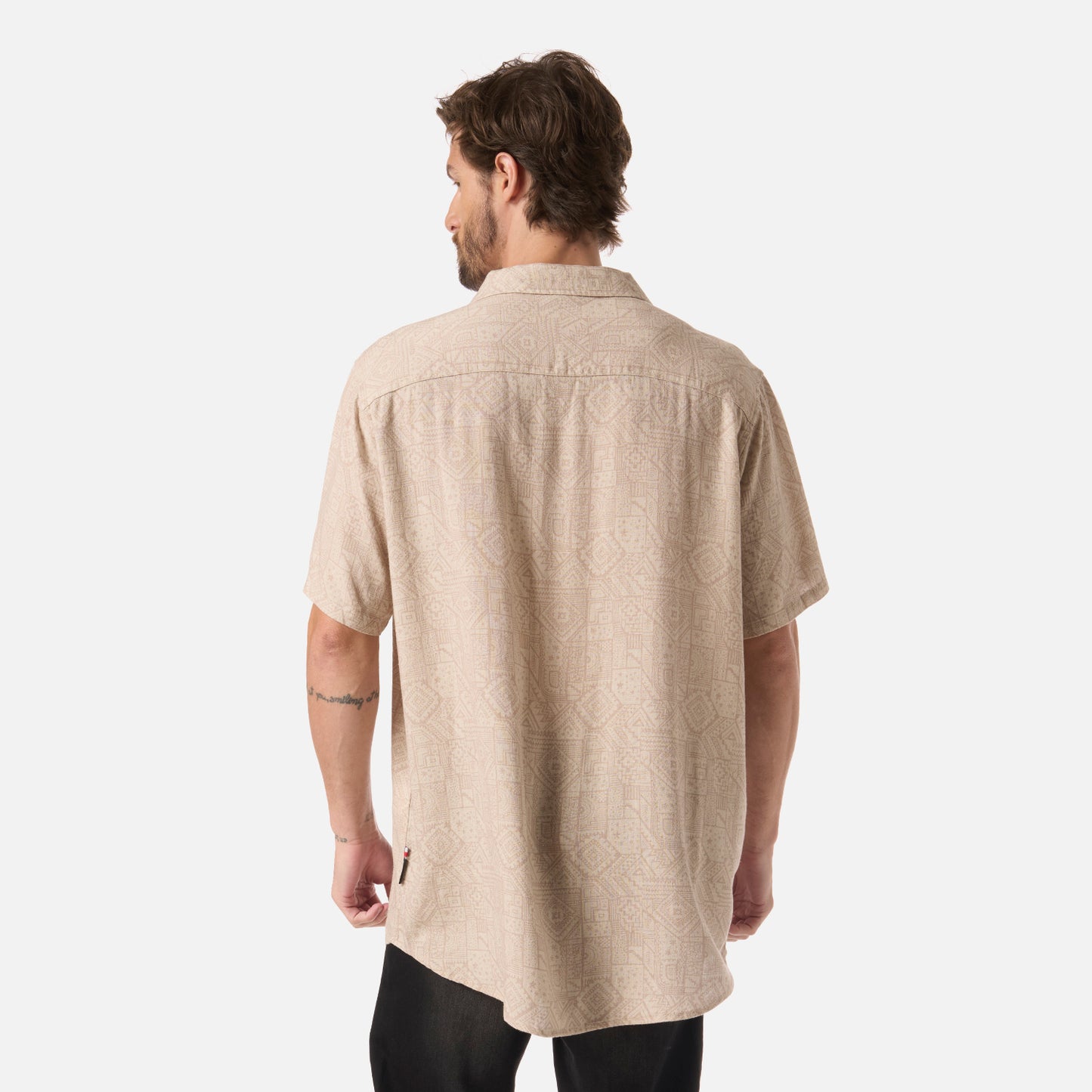 Camisa Hombre Linaje Print Taupe Haka Honu