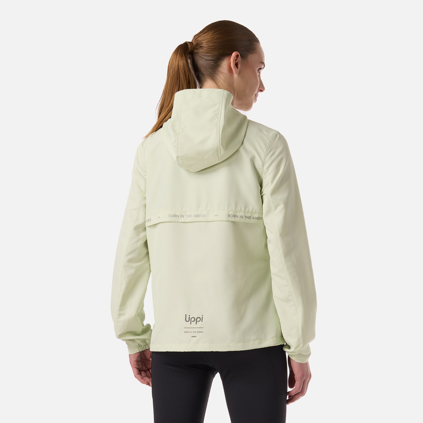 Chaqueta Mujer Nightfall Windbreaker Hoody Jacket Gris Claro / Verde Agua Lippi
