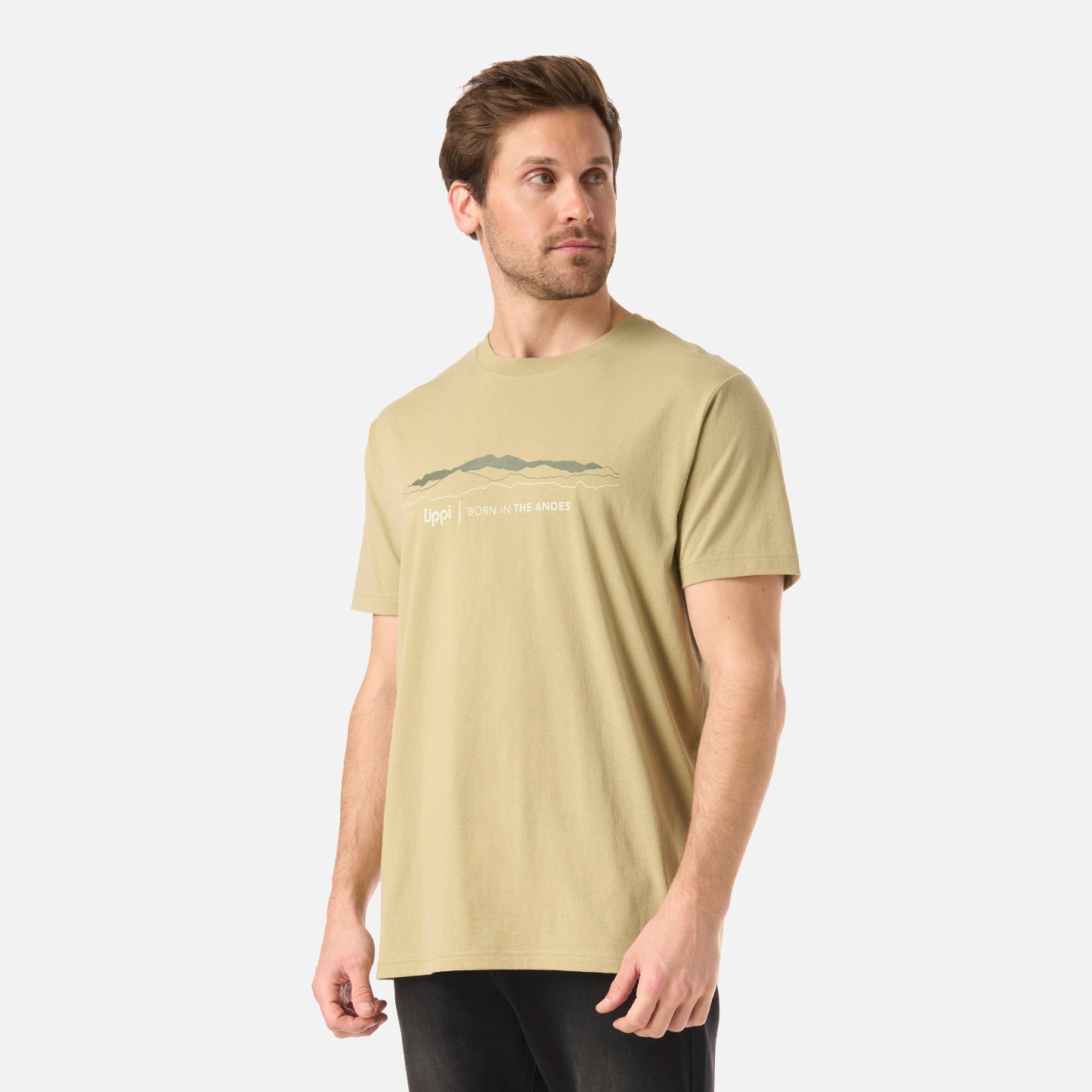 Polera Hombre Logo Lippi Front Print T-Shirt Verde Oliva Lippi