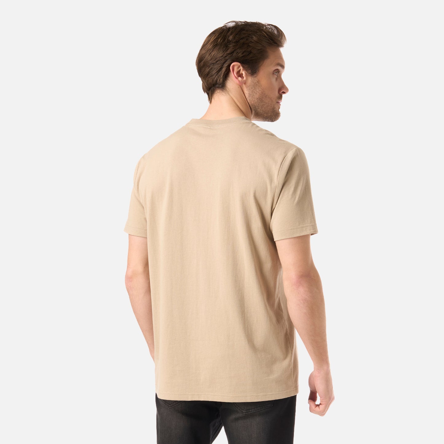Polera Hombre Logo Lippi Front Print T-Shirt Beige Lippi