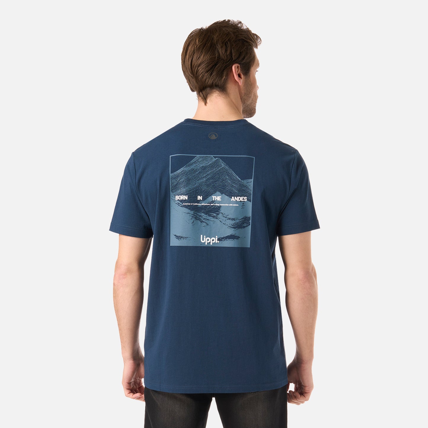 Polera Hombre Logo Lippi Back Print T-Shirt Azul Marino Lippi