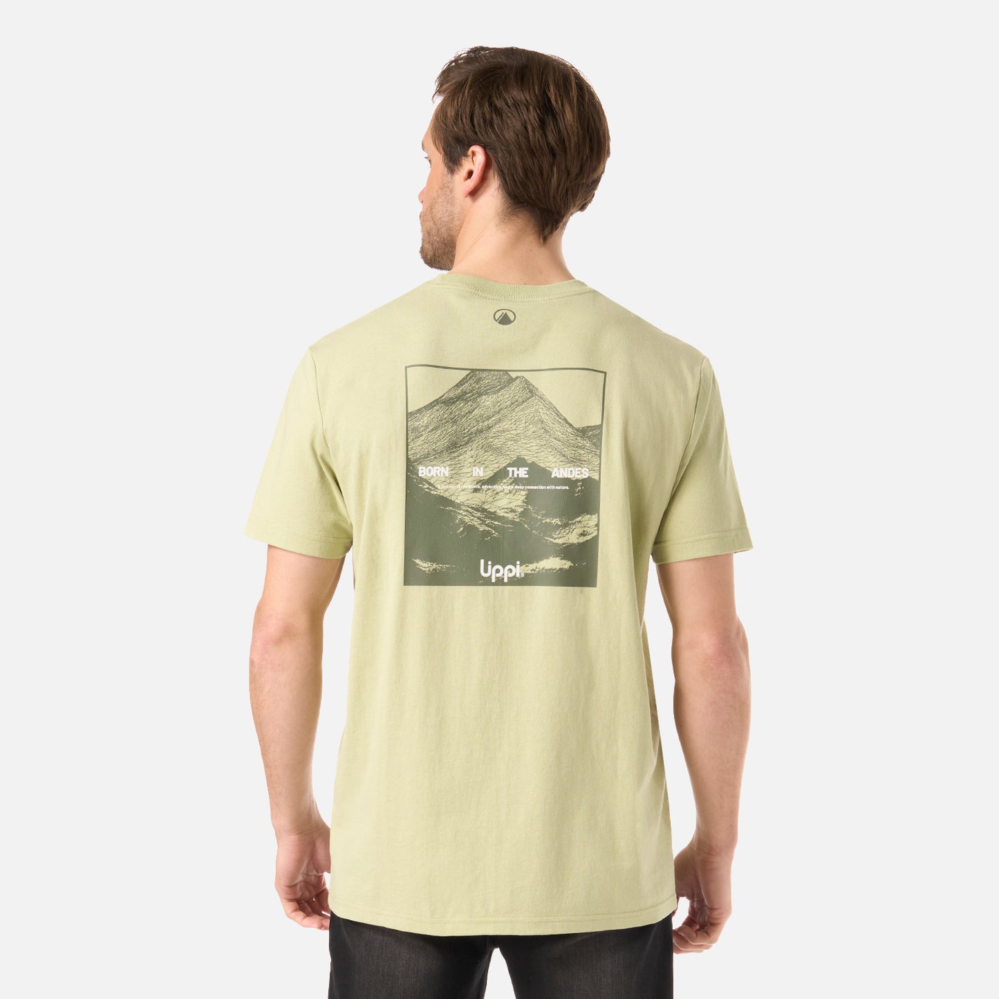 Polera Hombre Logo Lippi Back Print T-Shirt Verde Manzana Lippi