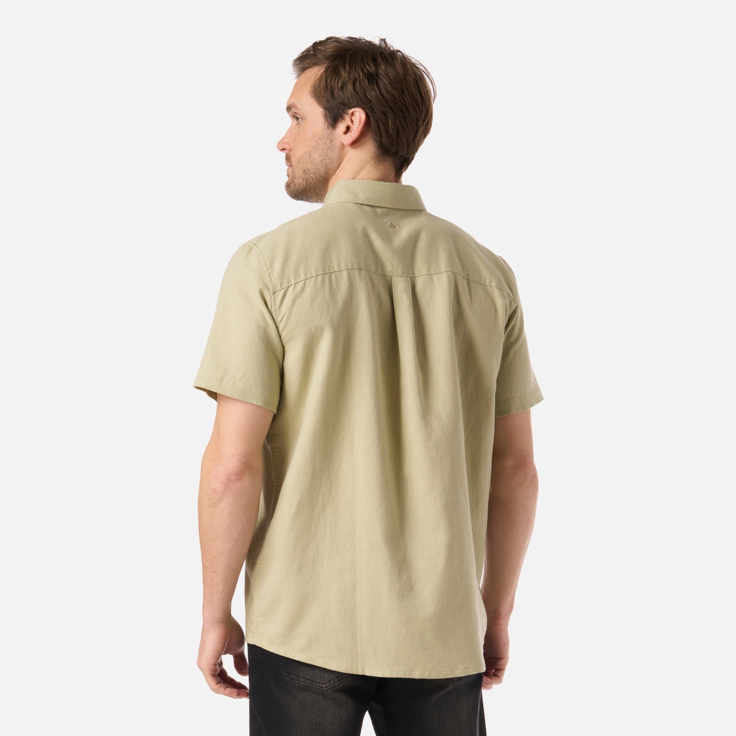 Camisa Hombre Terrain Linen Shirt Verde Oliva Lippi