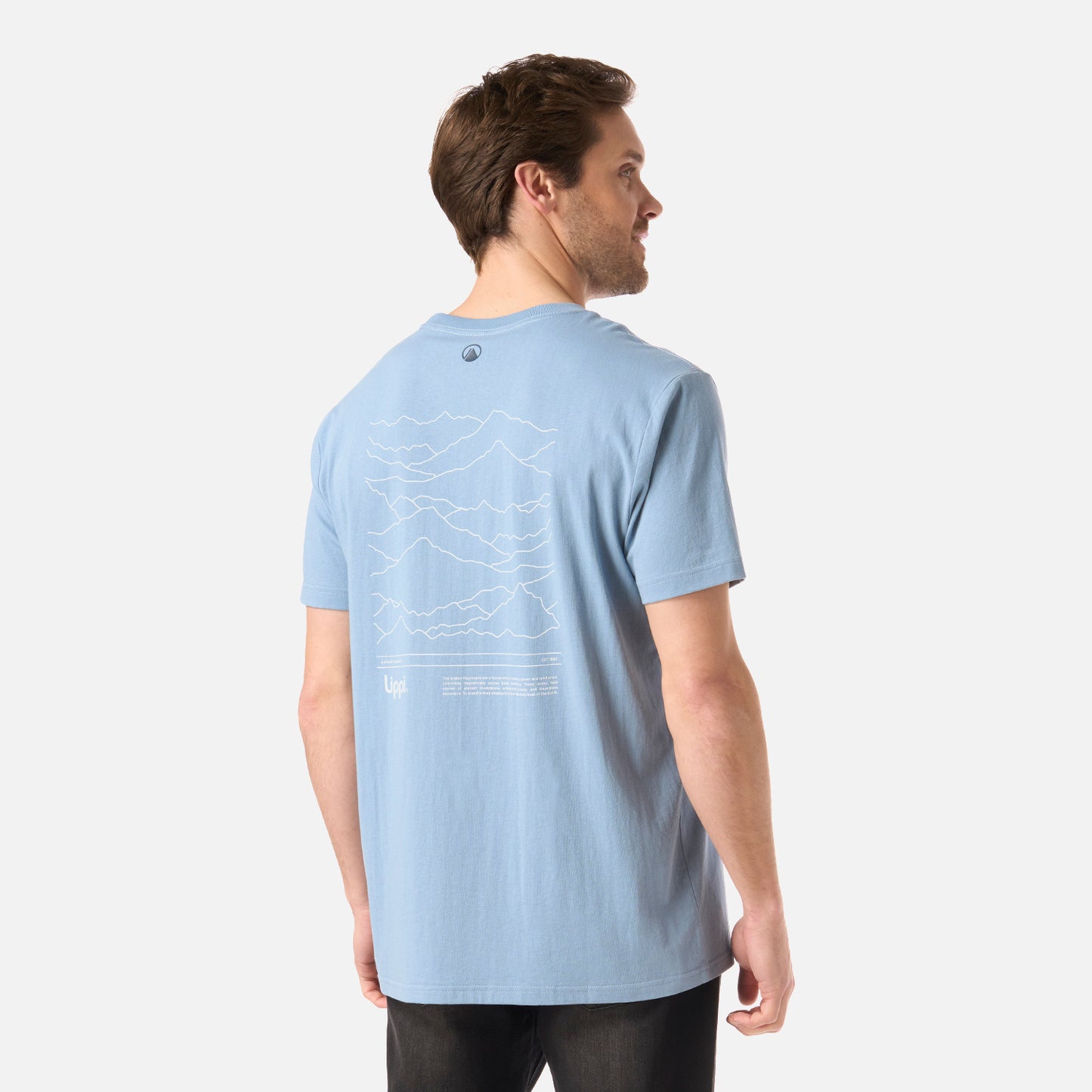 Polera Hombre Mountain Vibes T-Shirt Azul Piedra Lippi