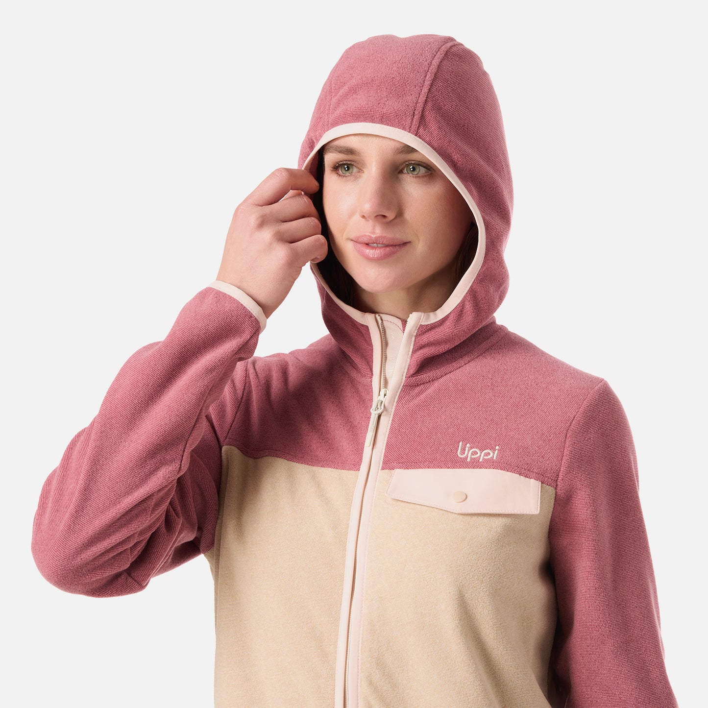 Polar Mujer Fireplace Full Zip Hoody Sweatshirt Rosa Oscuro Lippi