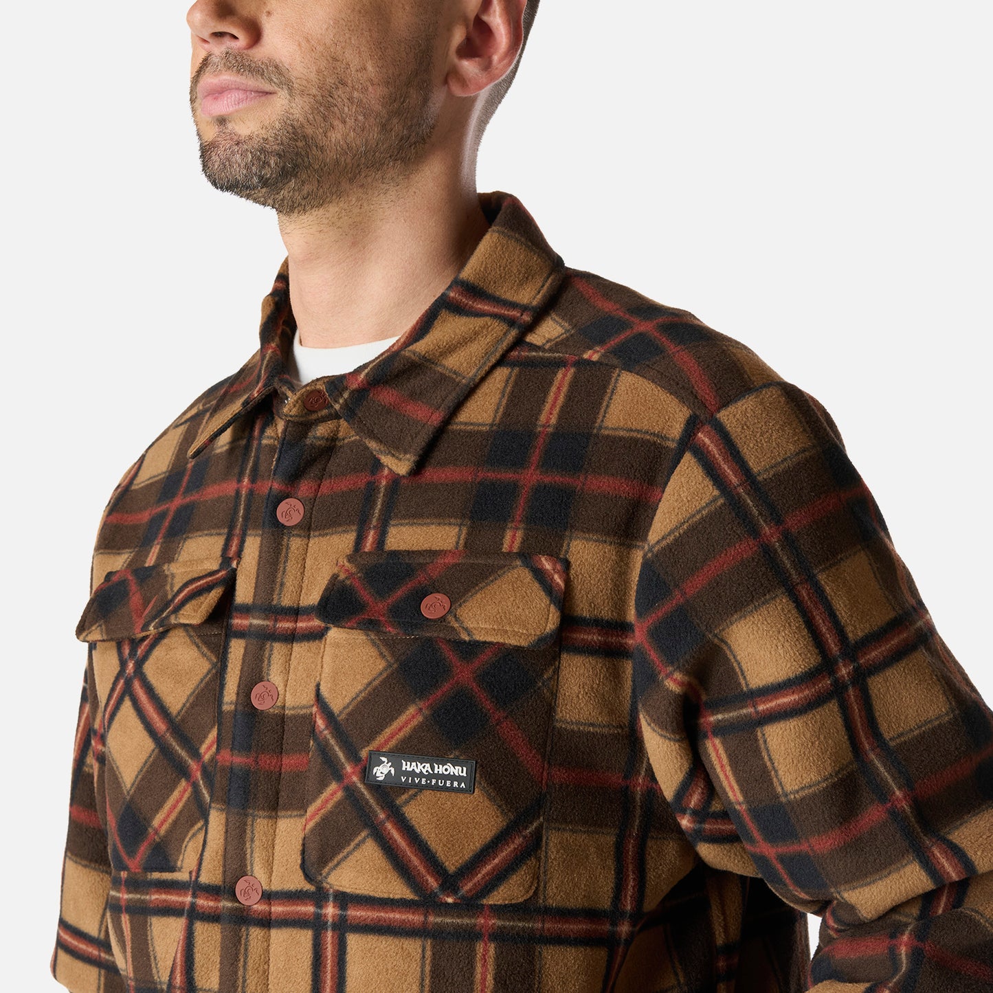 Camisa Hombre Cuentiao Print Terracota Haka Honu