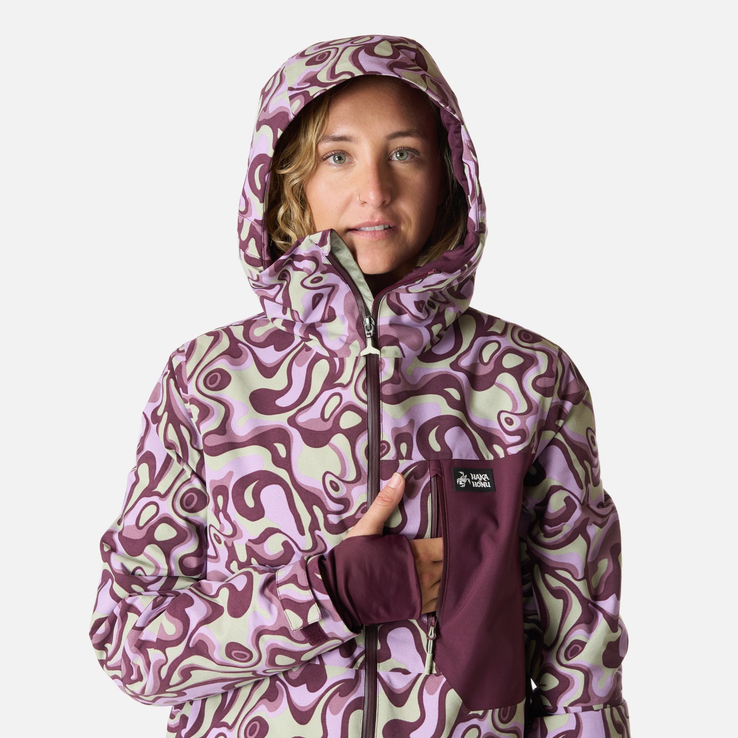 Chaqueta Mujer Yeti Print Malva Haka Honu