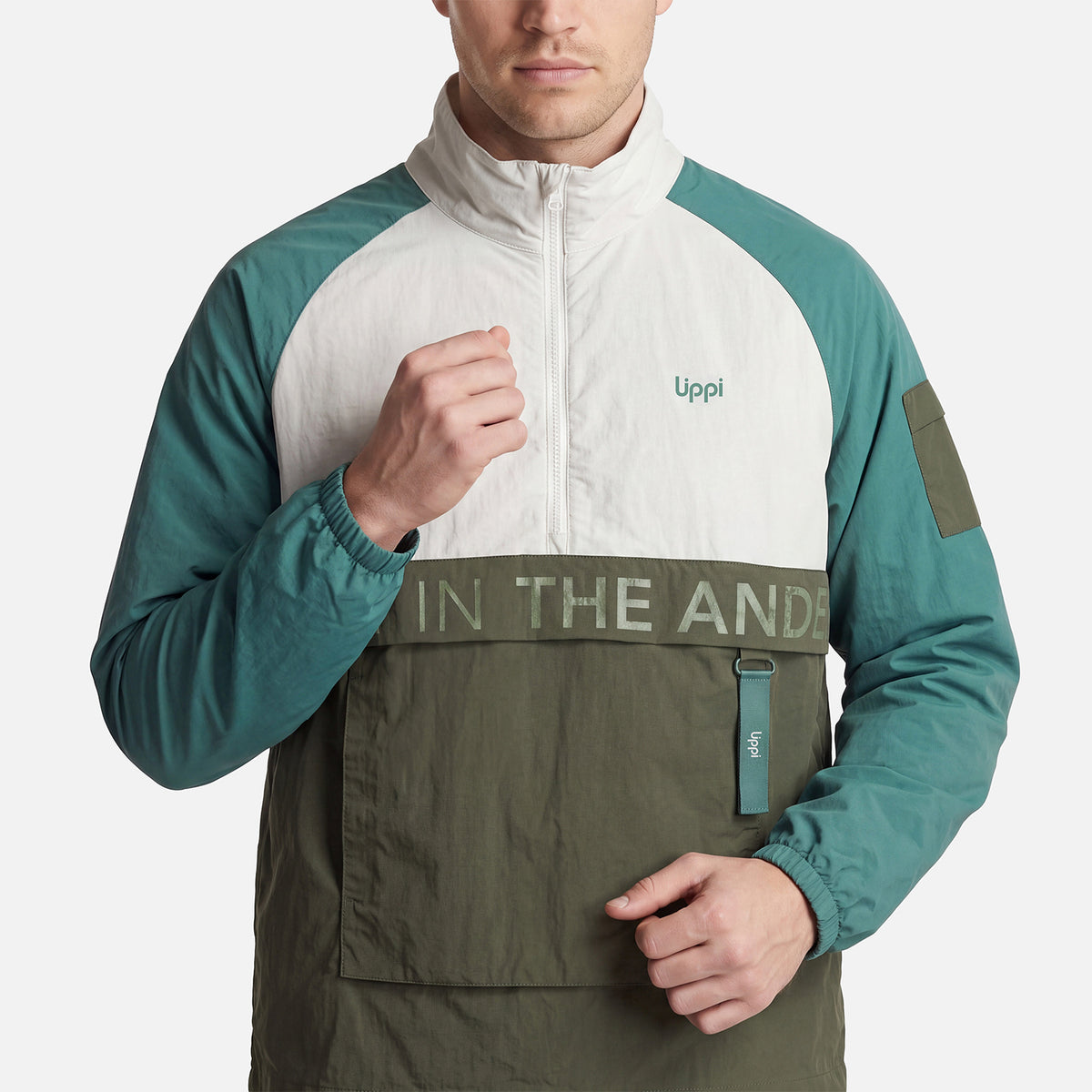 Chaqueta Hombre WindCity WindBreaker 1/4 Zip Jacket Verde Militar Lippi