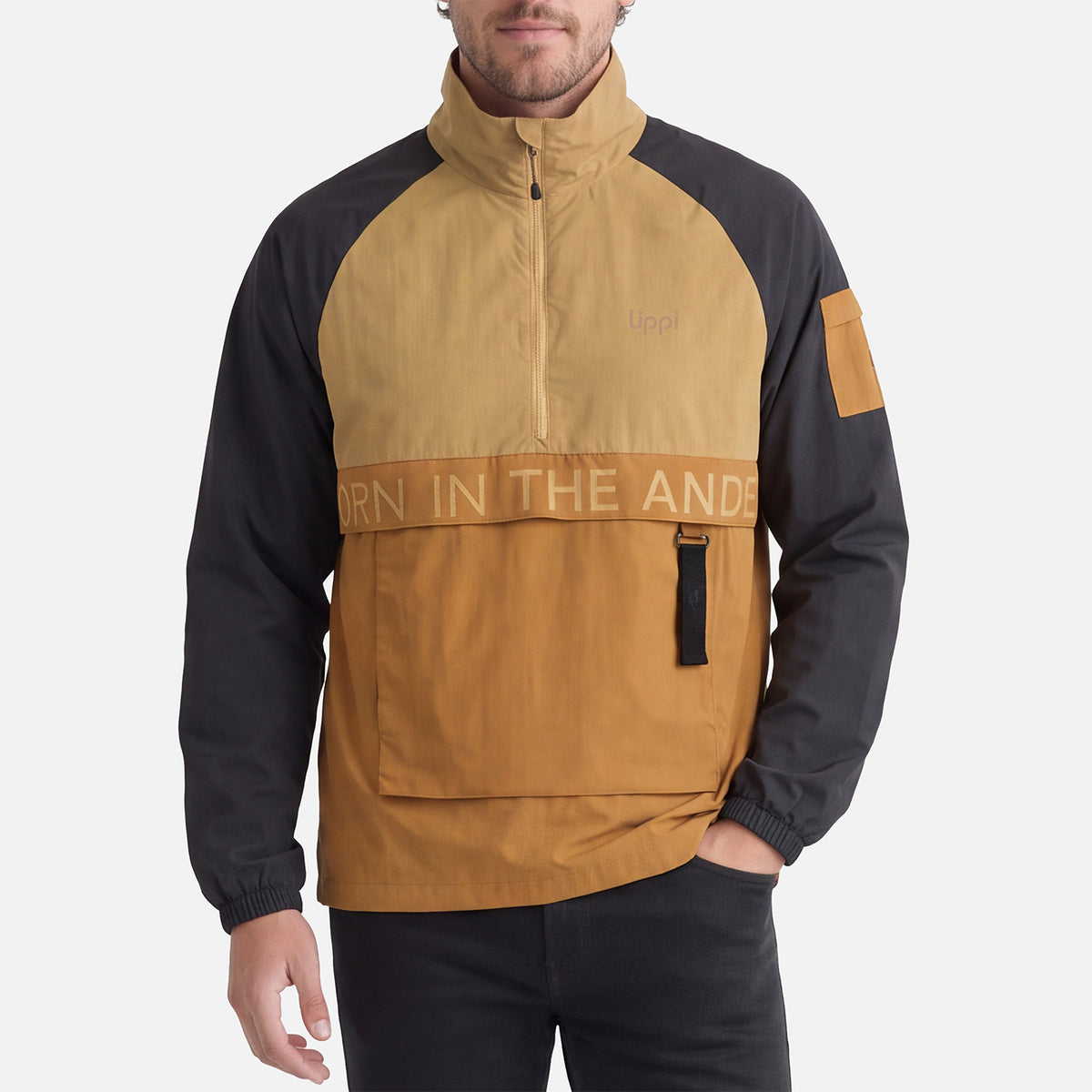 Chaqueta Hombre WindCity WindBreaker 1/4 Zip Jacket Cafe Claro Lippi