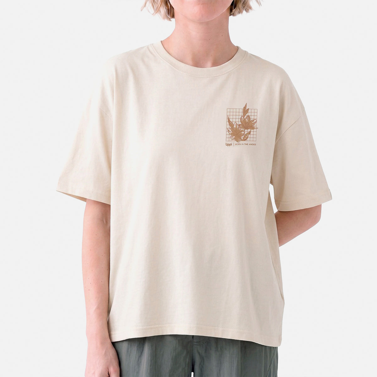 Polera Mujer Ulmo Front Print Sorona T-Shirt Beige Lippi