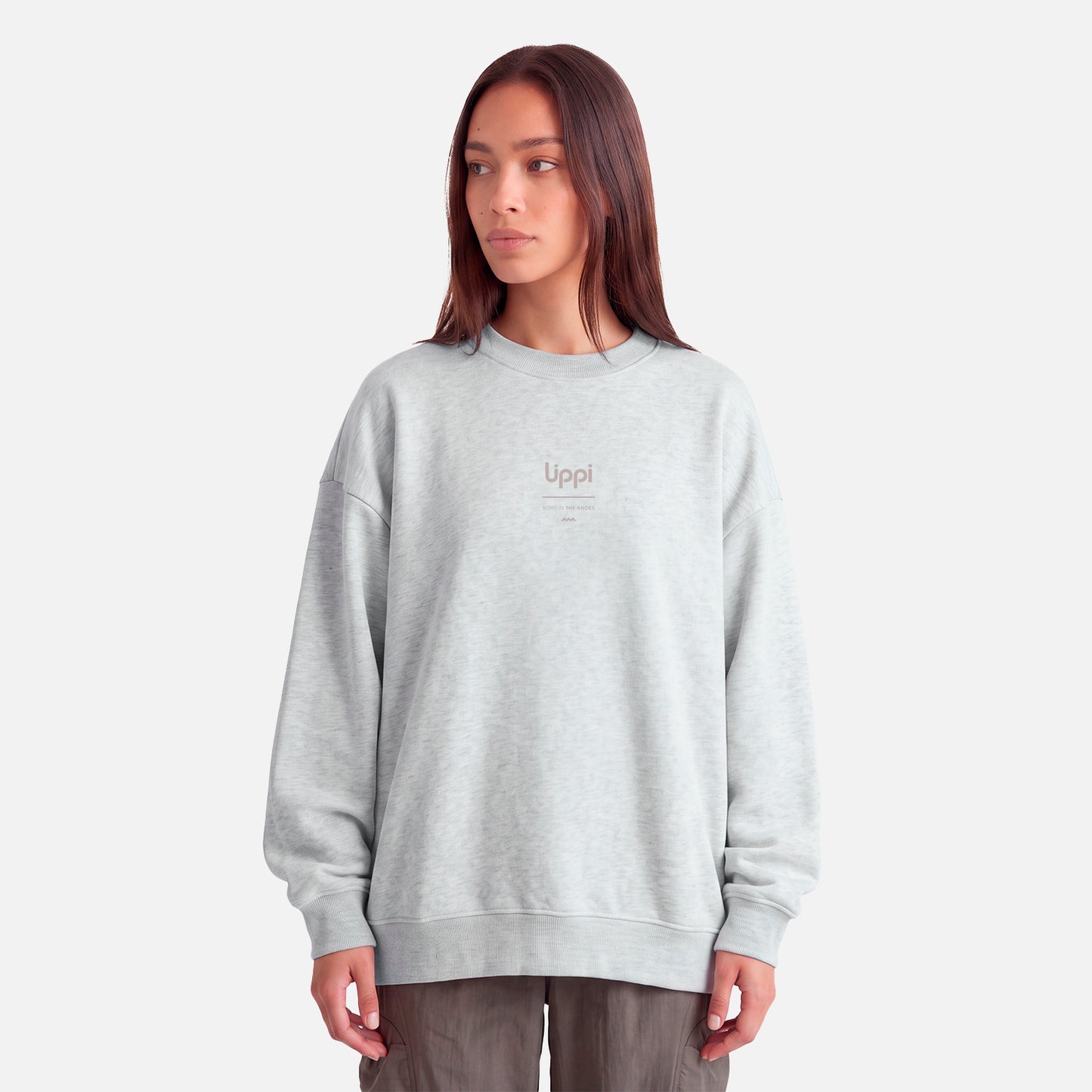 Polerón Mujer Ulmo Crewneck Sweatshirt Gris Melange Lippi