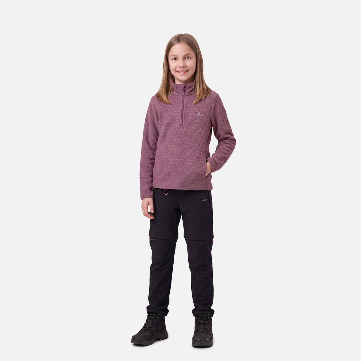 Polerón Teen Girl Jacaranda Nano-F 1/4 Zip Vino Lippi