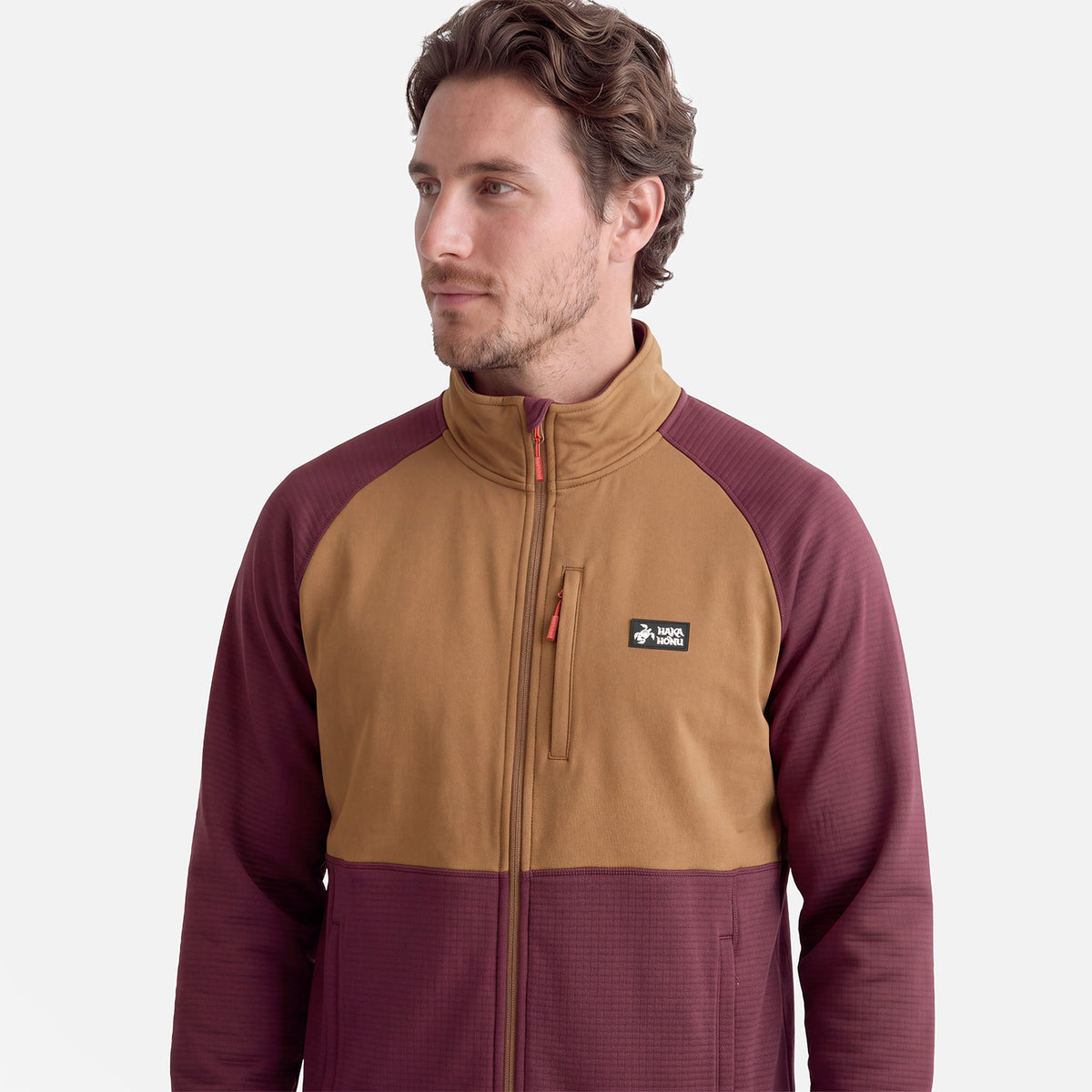 Polerón Hombre Taina Full Zip Burdeo Haka Honu