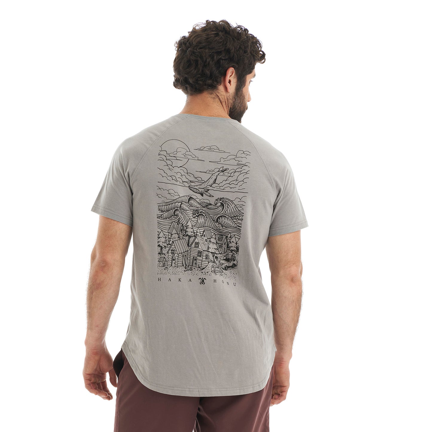 Polera Hombre Mundo magico Gris Haka Honu