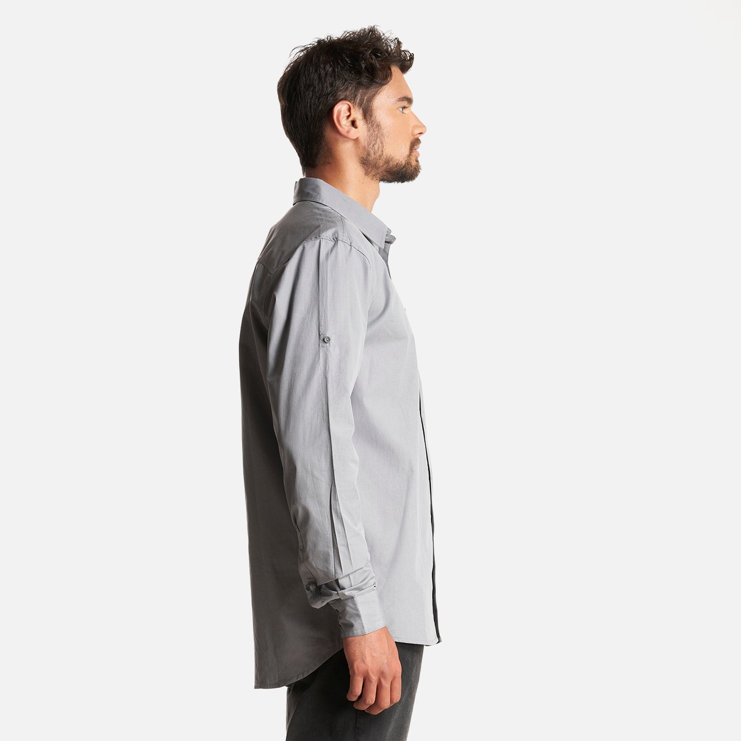 Camisa Hombre Alloy Long Sleeve Shirt Melange Gris Oscuro Lippi