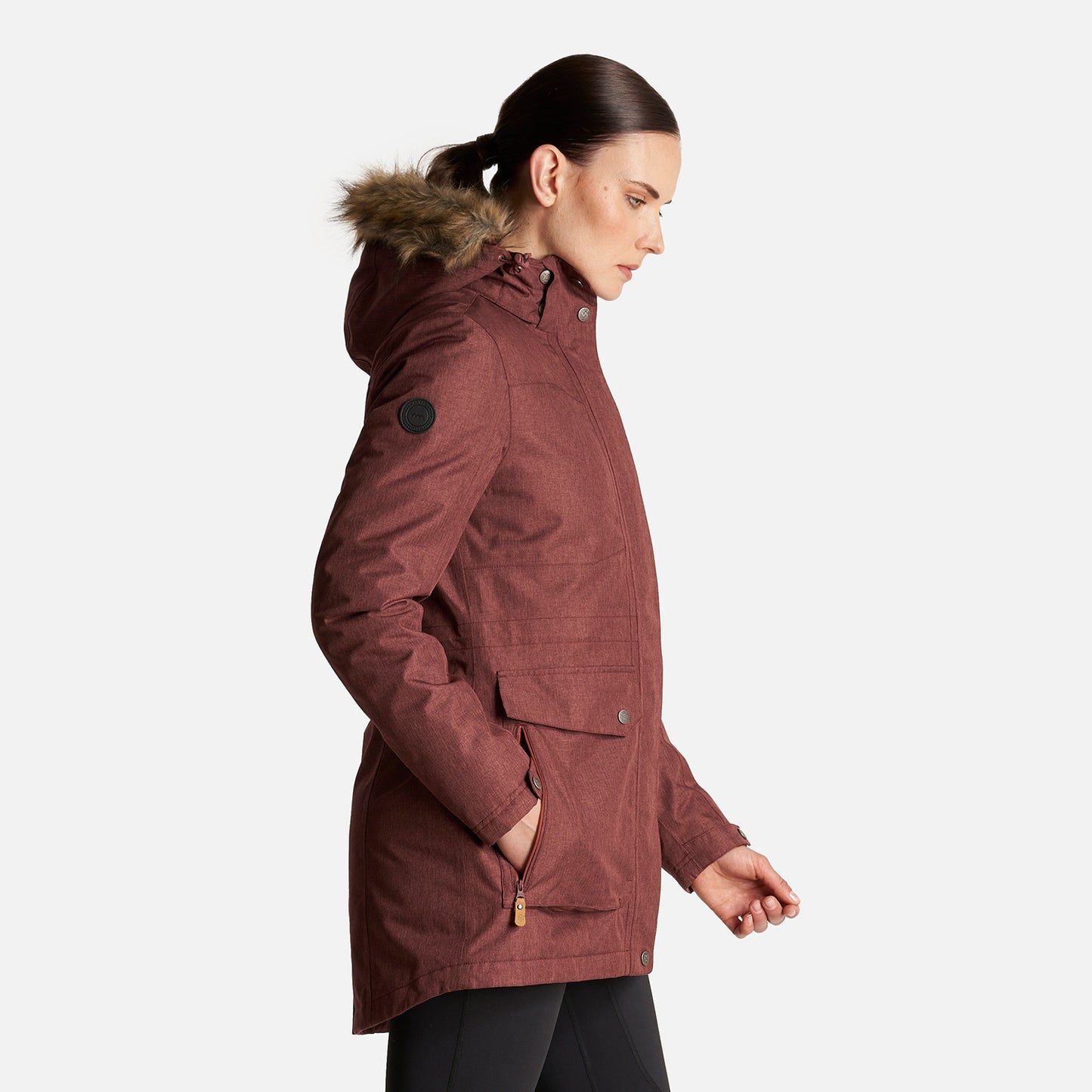 Chaqueta Mujer Roble B-Dry Hoody Jacket Melange Vino Lippi