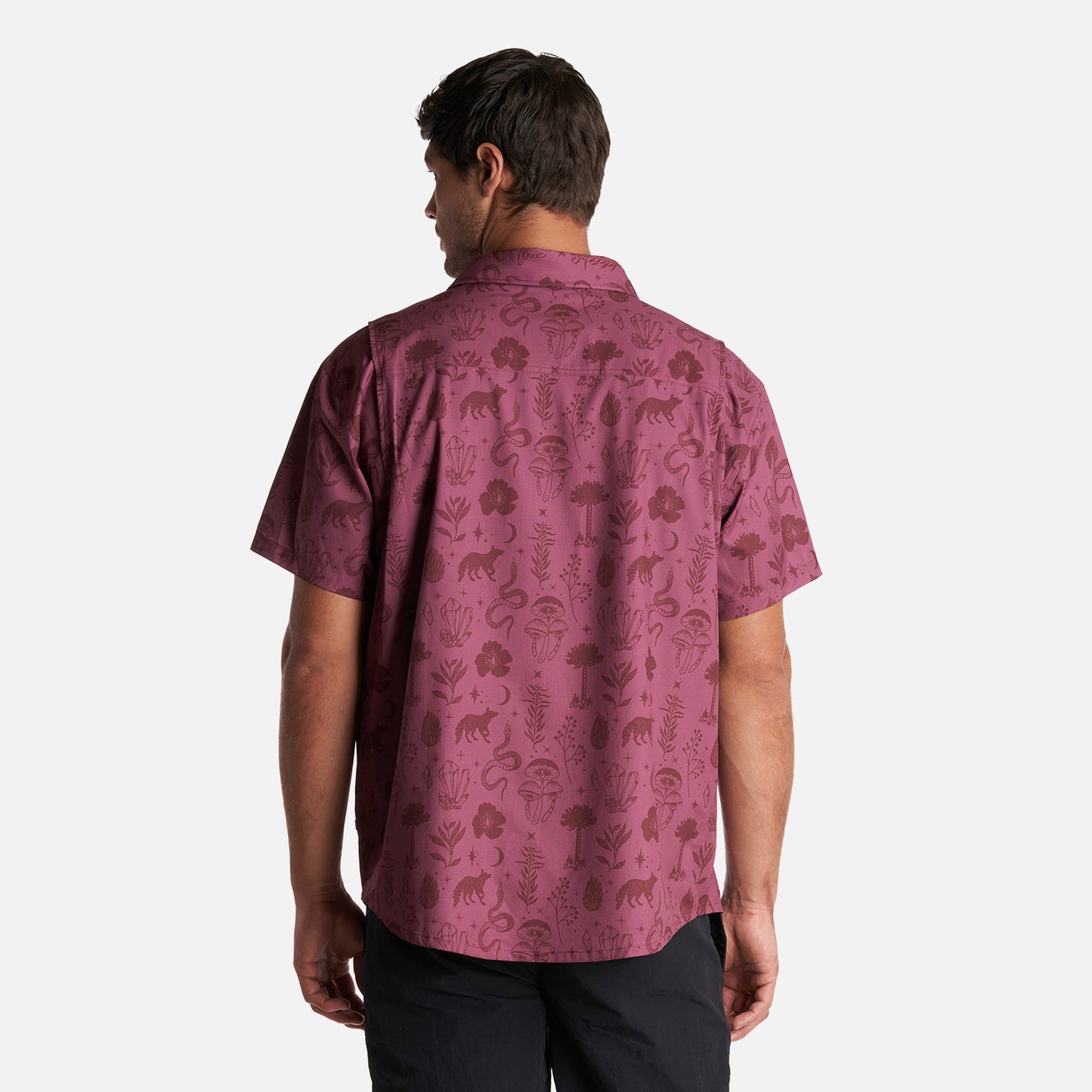 Camisa Hombre Cumbre Manga Corta Morado Haka Honu