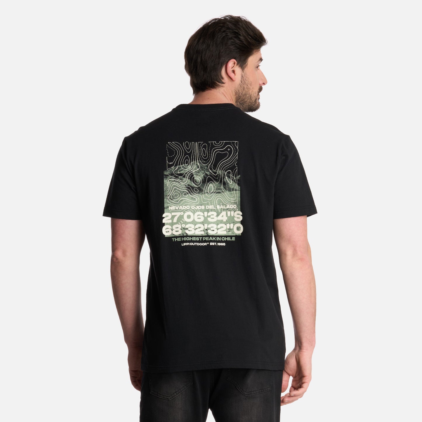 Polera Hombre Highest Peak T-Shirt Negro Lippi