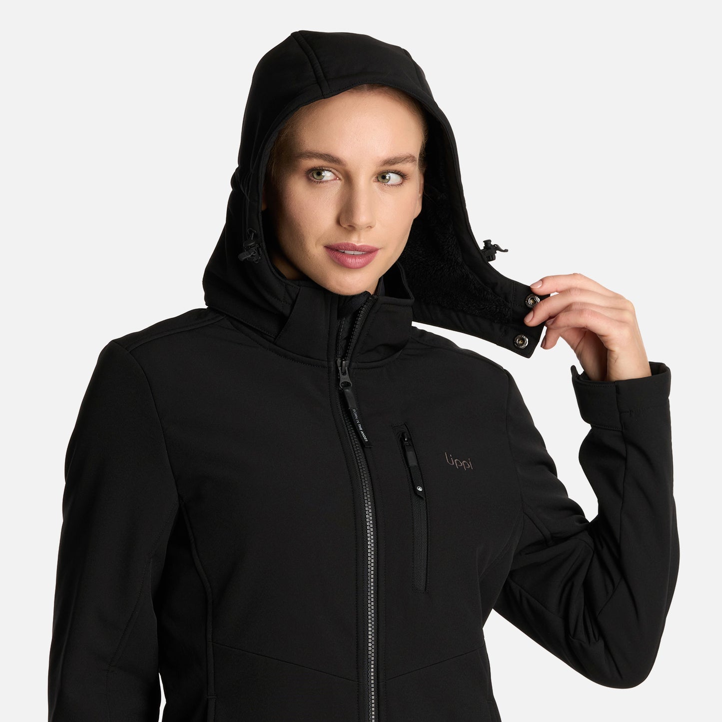 Chaqueta Mujer Macaya Softshell Hoody Jacket Negro Lippi