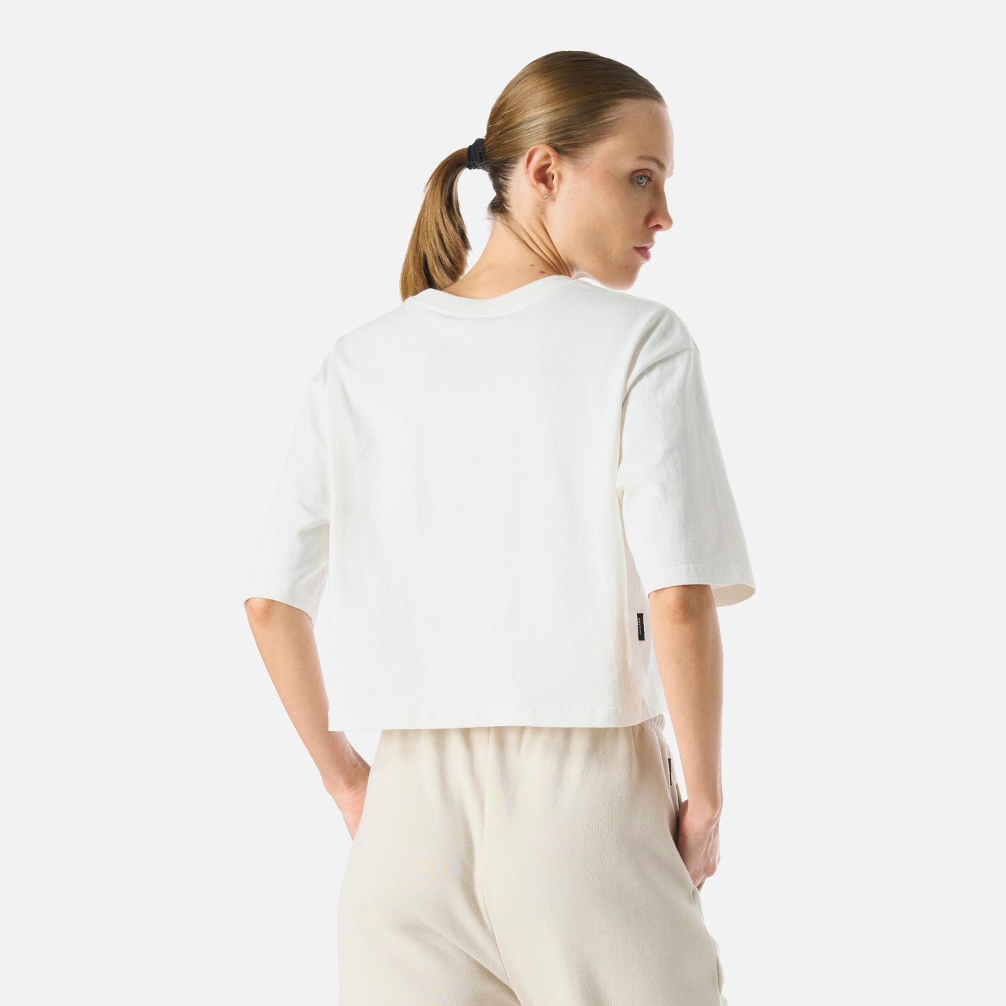 Polera Mujer Cool Down Crop T-Shirt Blanco Vulcano