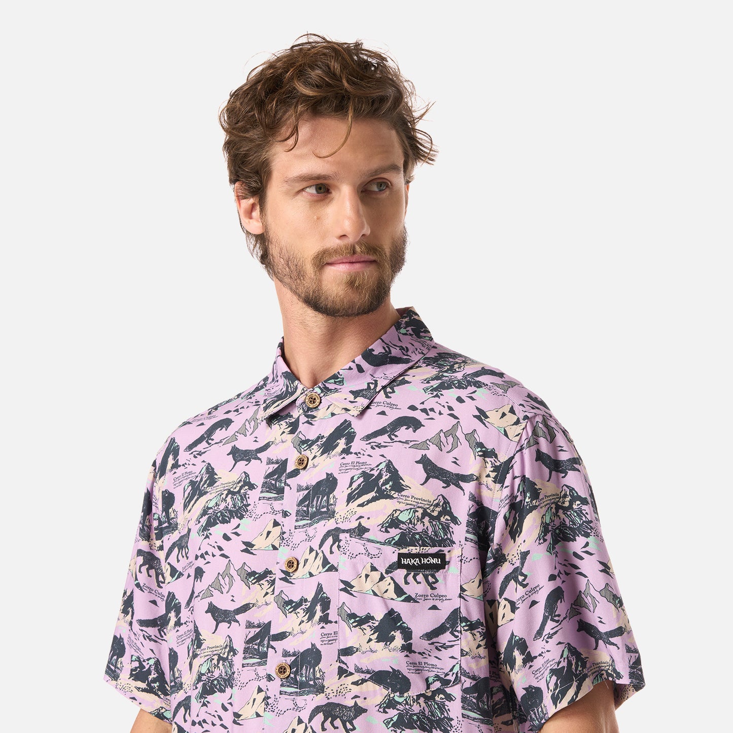 Camisa Hombre Good Karma Print Lavanda Haka Honu