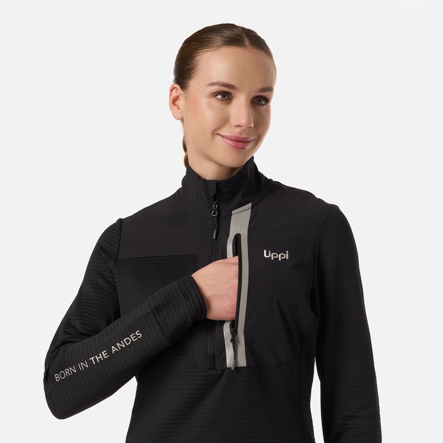 Polerón Mujer Karova Nano-F 1/4 Zip Negro Lippi