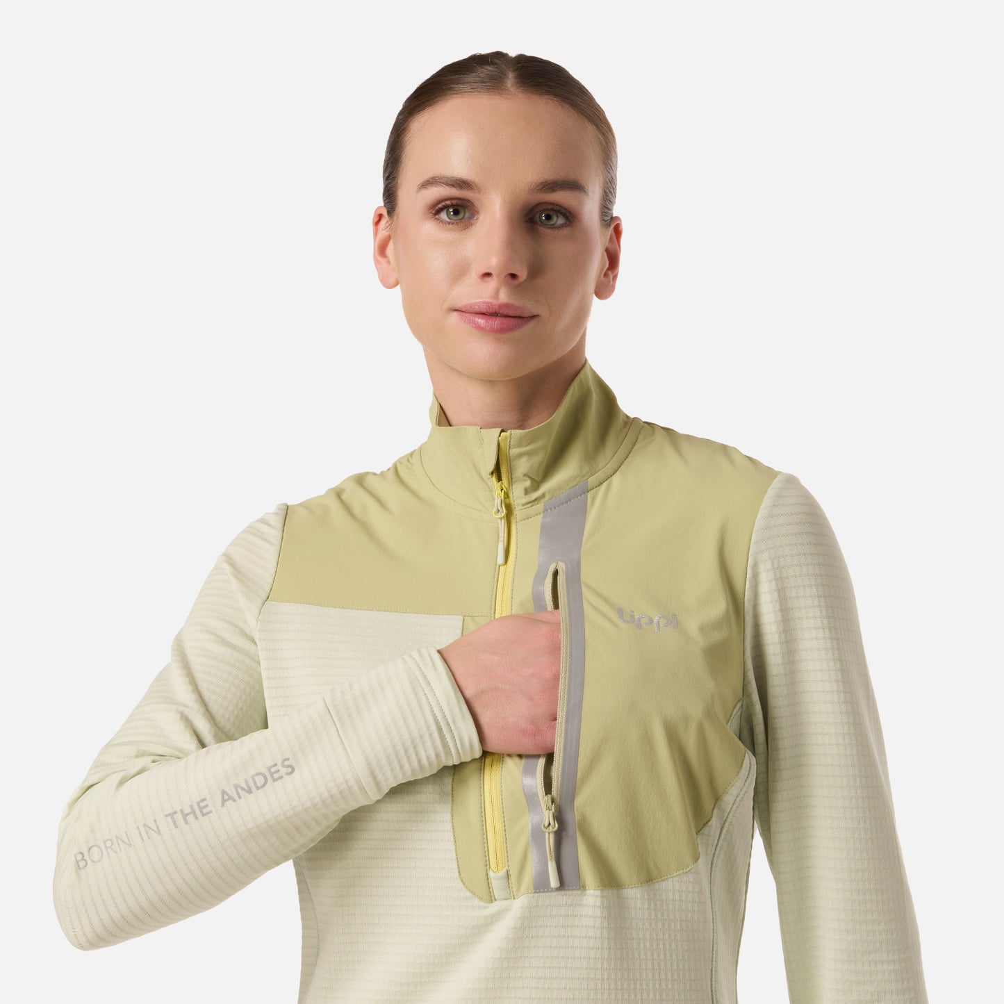 Polerón Mujer Karova Nano-F 1/4 Zip Verde Claro Lippi
