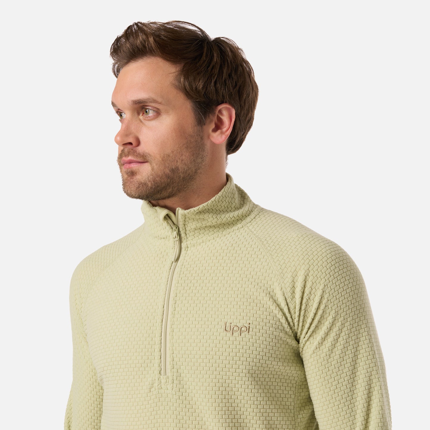 Polerón Hombre Jacaranda Nano-F 1/4 Zip Verde Manzana Lippi