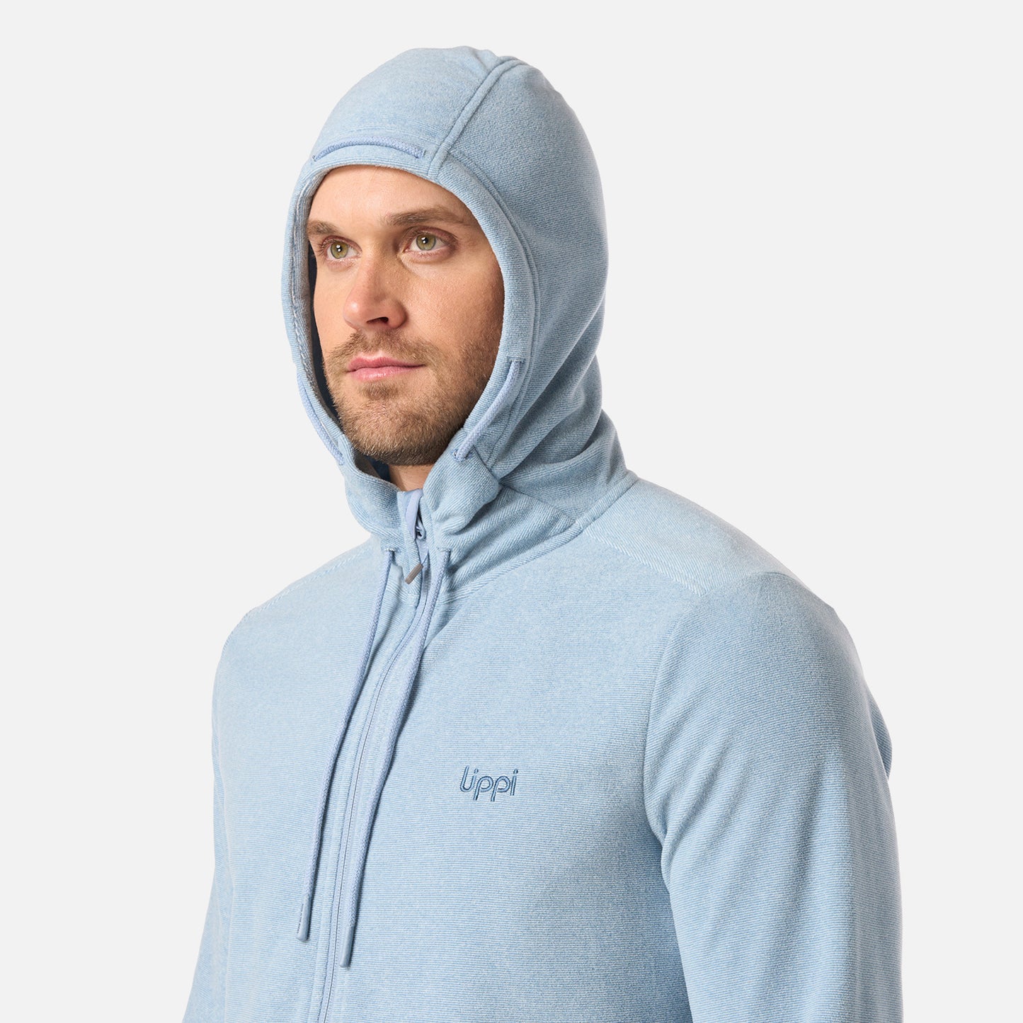 Polar Hombre Stripes Nano-F Full Zip Hoody Azul Piedra Lippi
