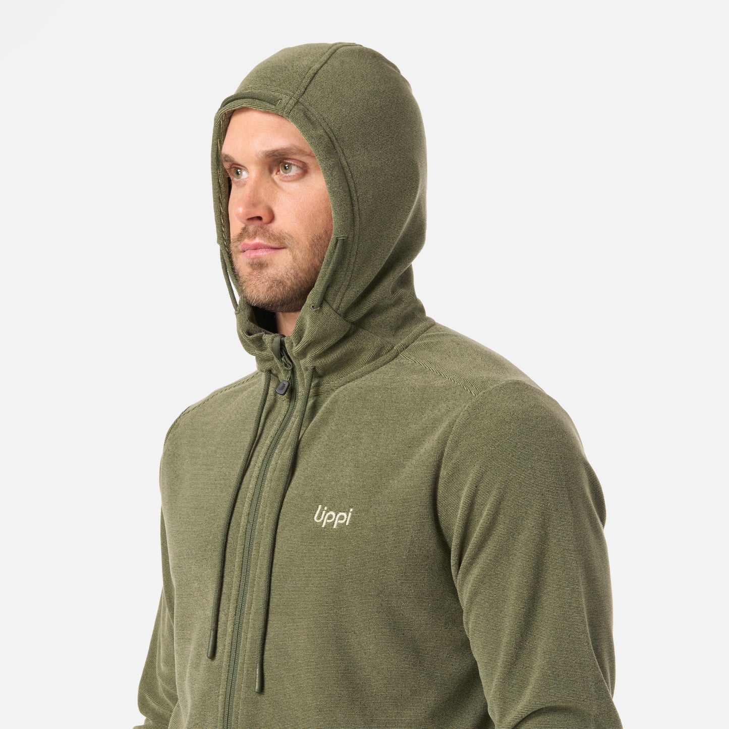 Polar Hombre Stripes Nano-F Full Zip Hoody Verde Musgo Lippi