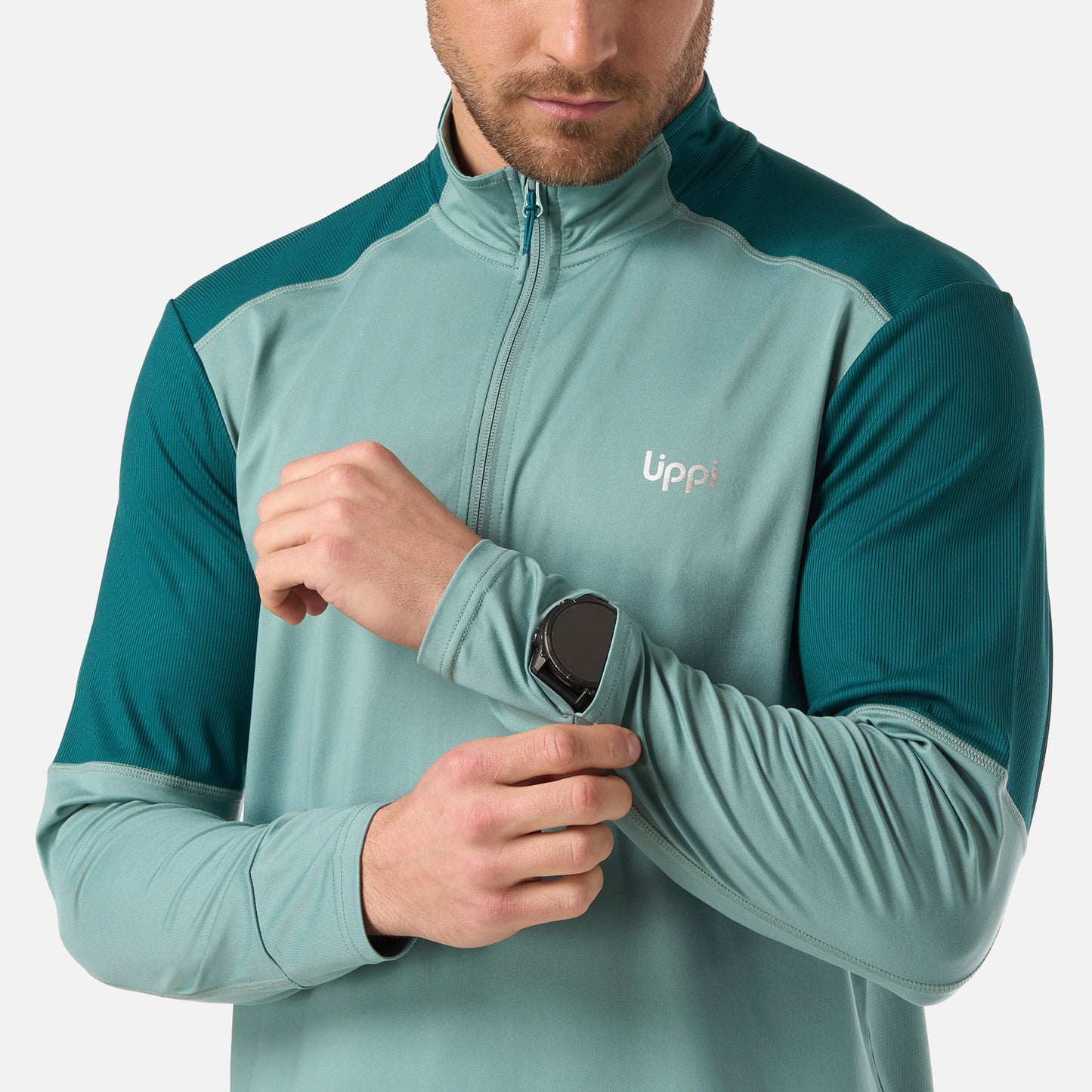 Polerón Hombre Puerto Trucco 1/4 Zip Turquesa Lippi