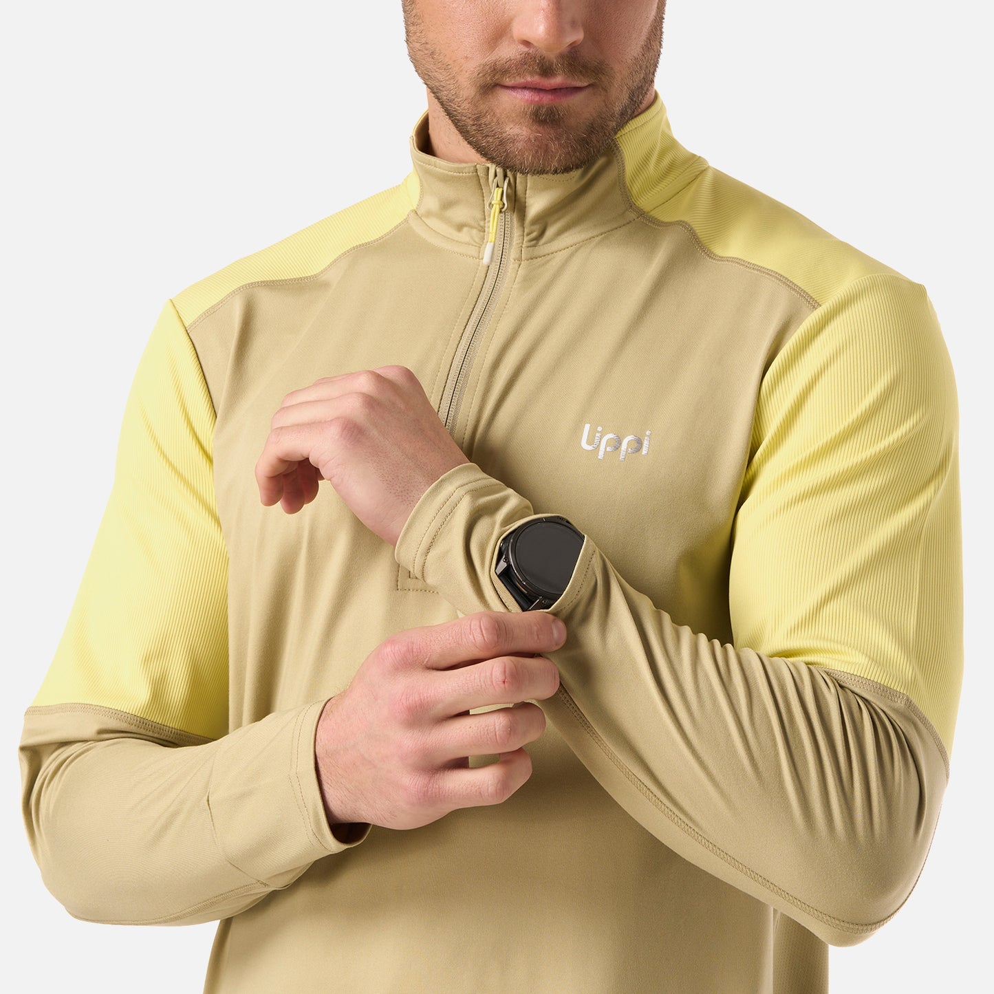 Polerón Hombre Puerto Trucco 1/4 Zip Verde Oliva Lippi