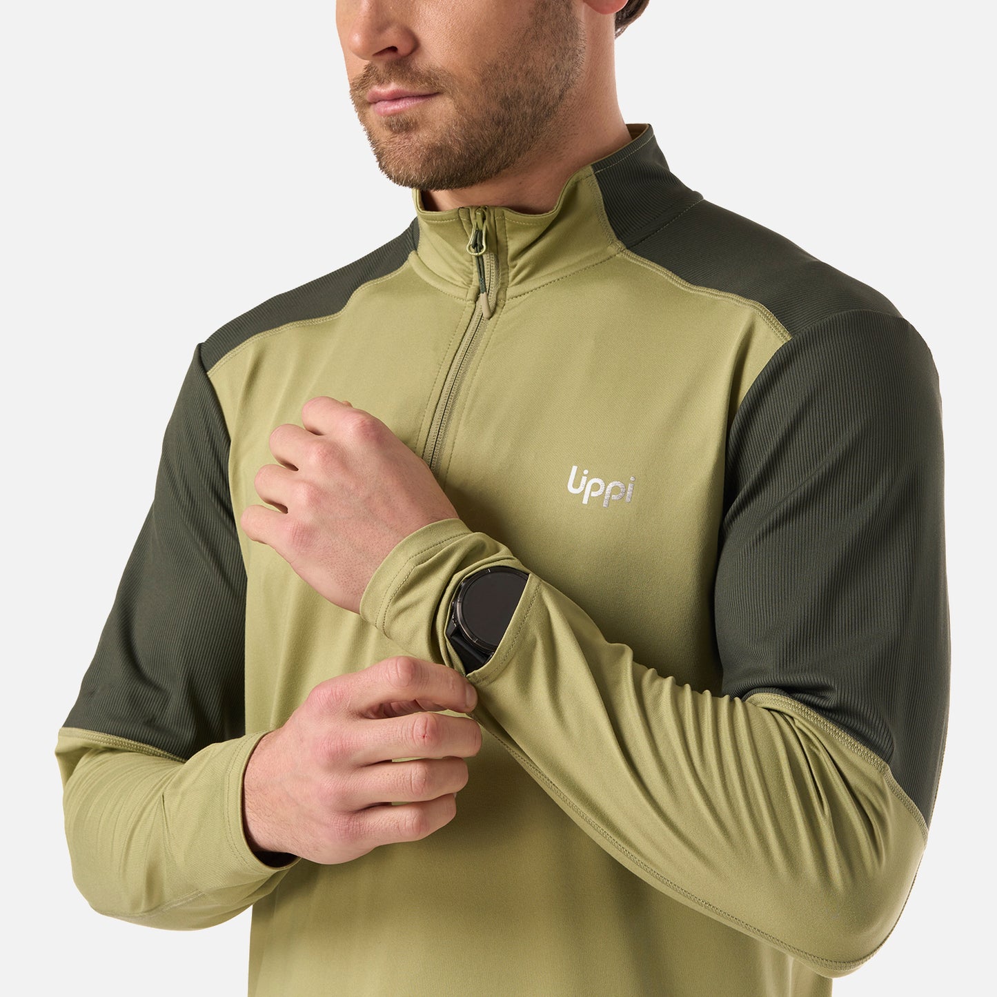 Polerón Hombre Puerto Trucco 1/4 Zip Verde Lippi