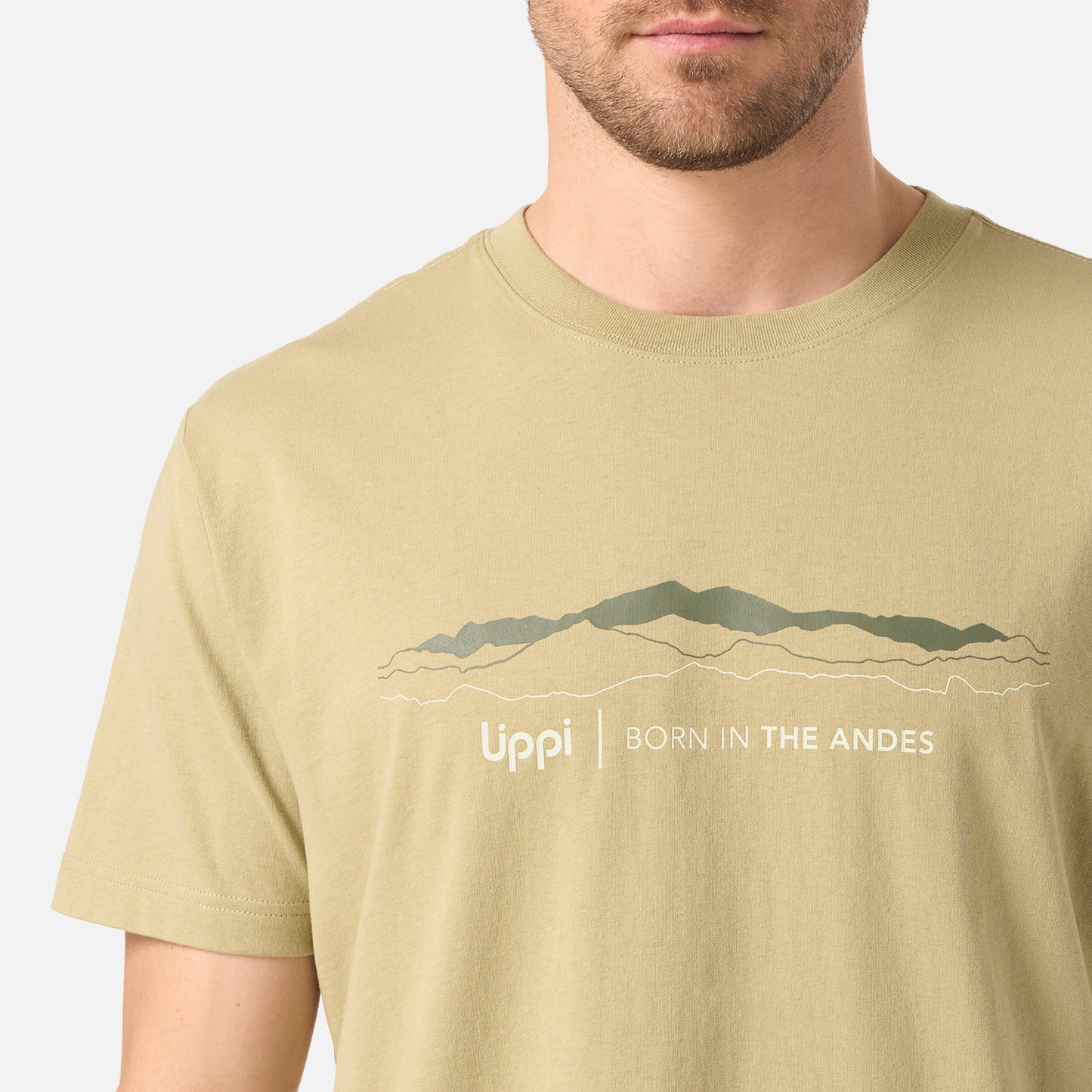 Polera Hombre Logo Lippi Front Print T-Shirt Verde Oliva Lippi