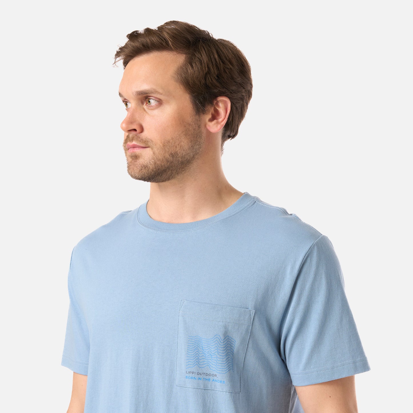 Polera Hombre Ulmo Pocket T-Shirt Azul Piedra Lippi