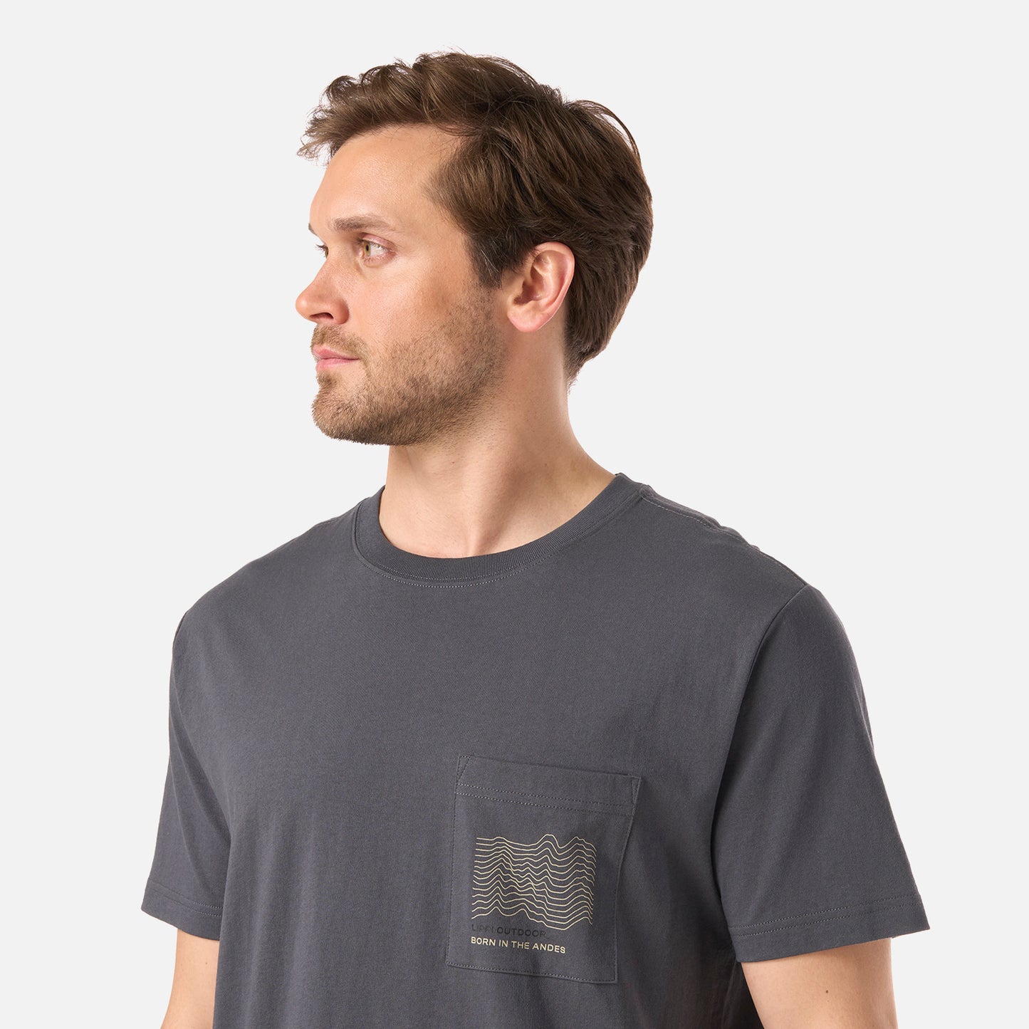 Polera Hombre Ulmo Pocket T-Shirt Grafito Lippi