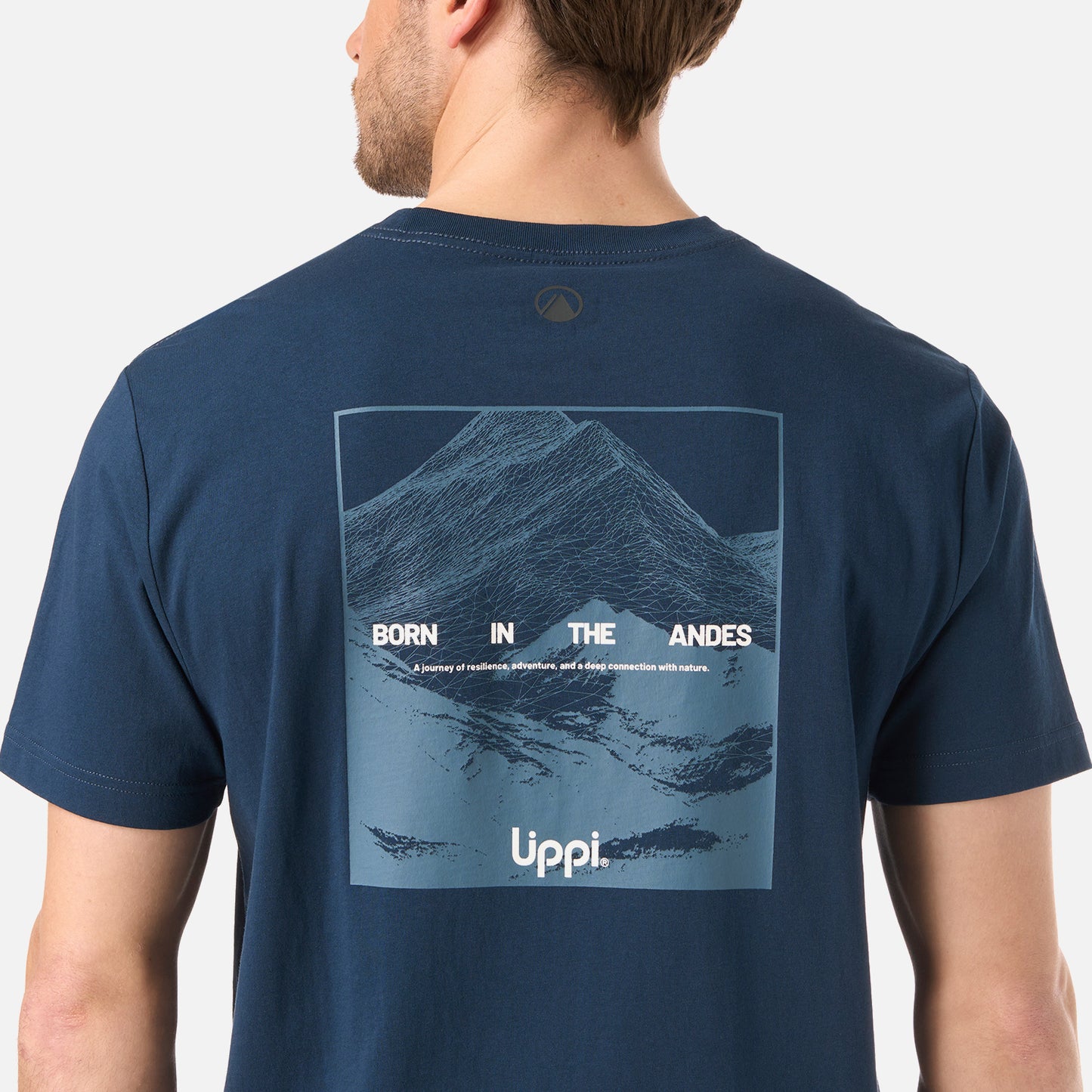 Polera Hombre Logo Lippi Back Print T-Shirt Azul Marino Lippi