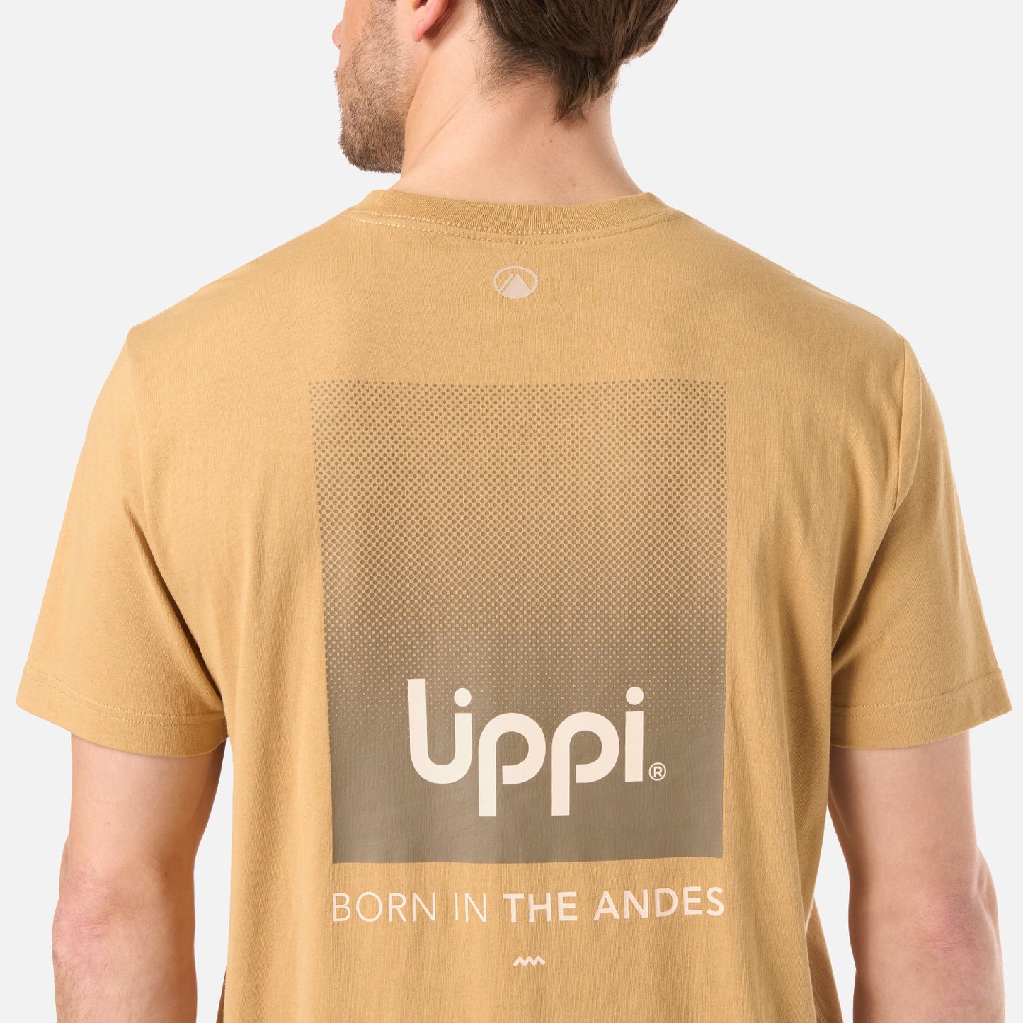 Polera Hombre Logo Lippi Back Print T-Shirt Camel Lippi