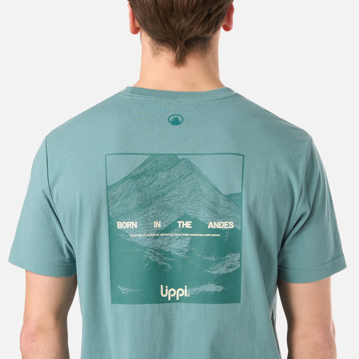 Polera Hombre Logo Lippi Back Print T-Shirt Turquesa Lippi