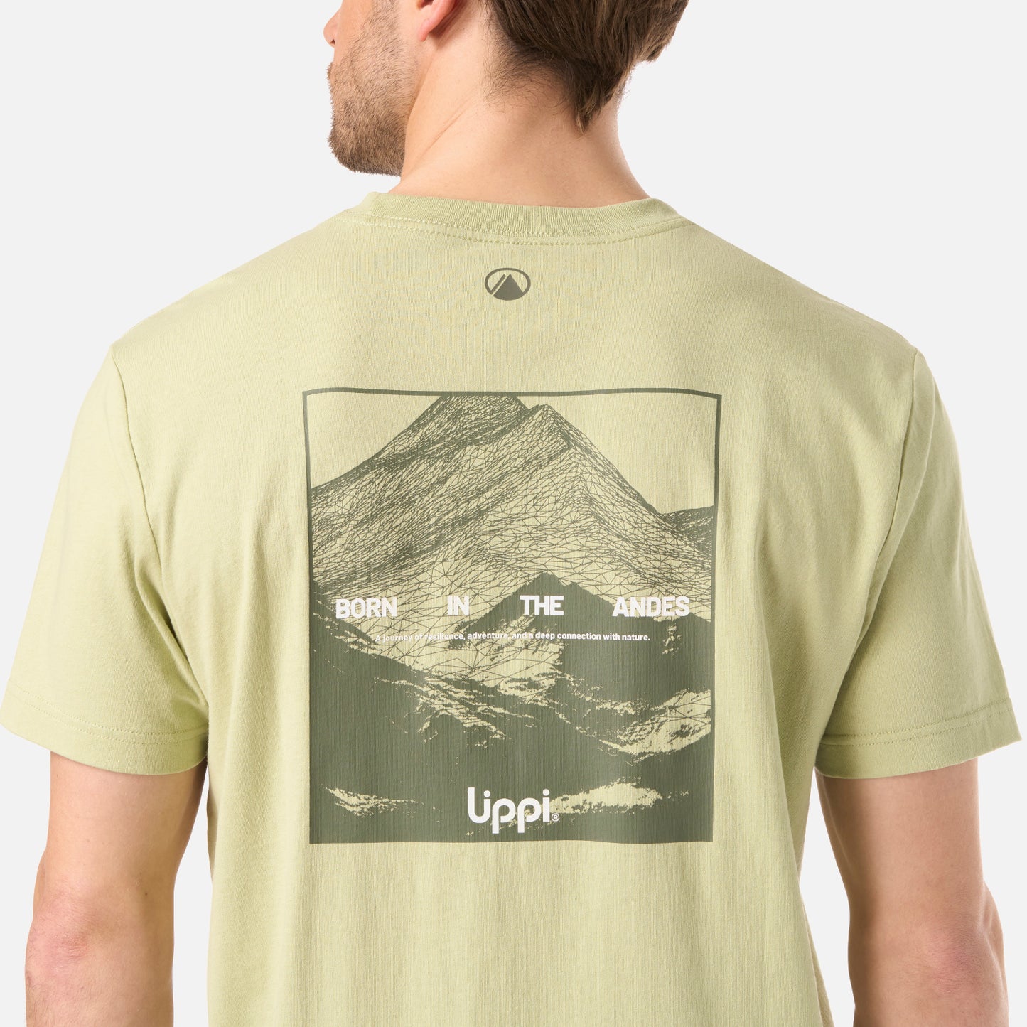 Polera Hombre Logo Lippi Back Print T-Shirt Verde Manzana Lippi