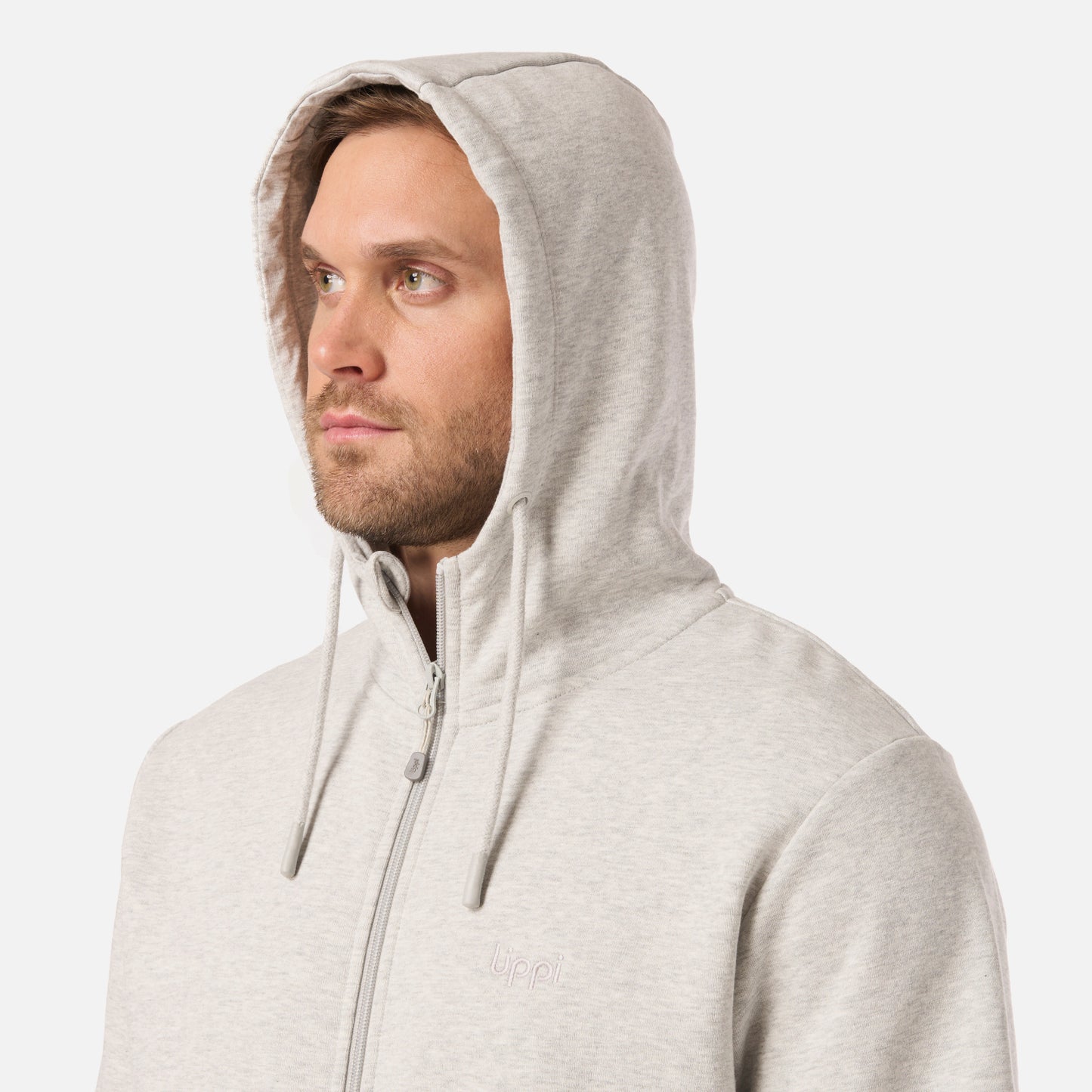 Polerón Hombre Ulmo Full Zip Hoody Sweatshirt Gris Melange Lippi