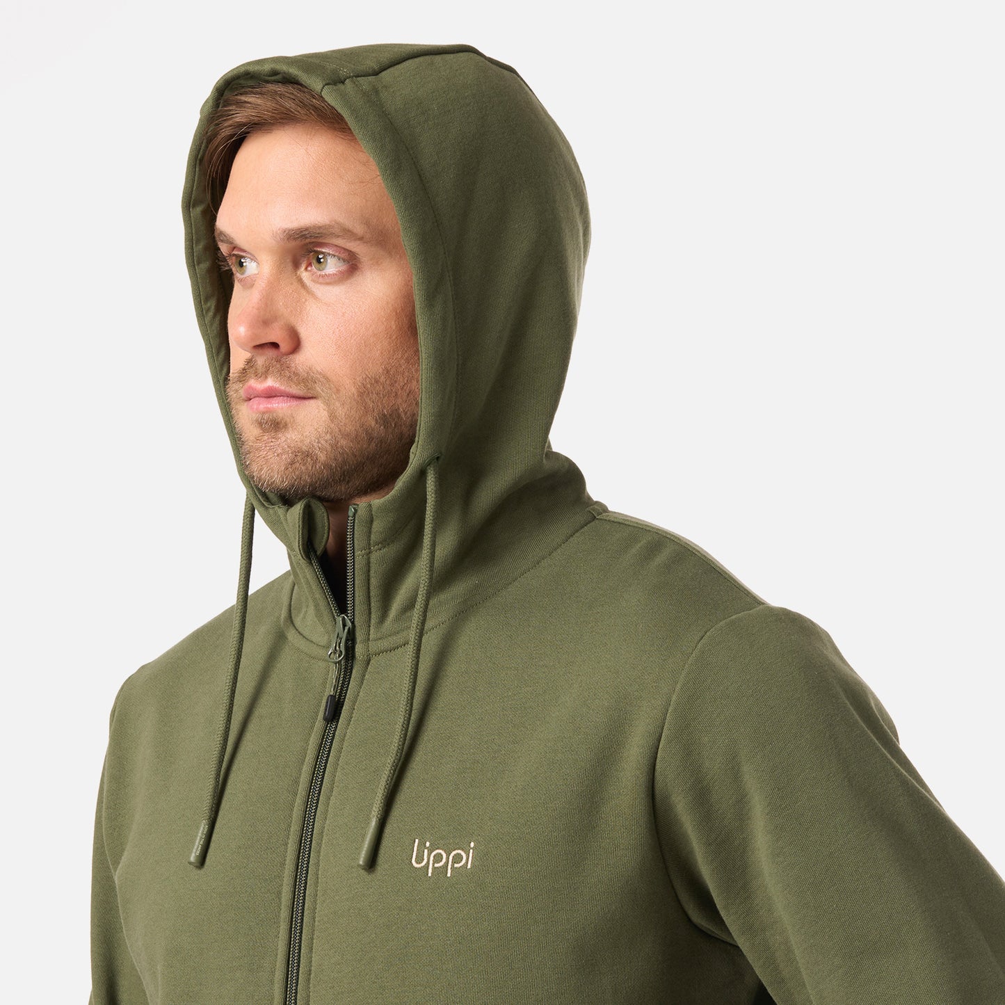 Polerón Hombre Ulmo Full Zip Hoody Sweatshirt Verde Musgo Lippi