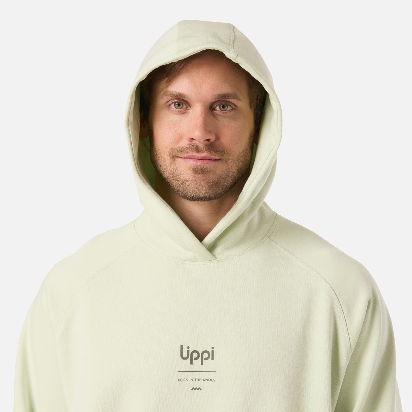 Polerón Hombre Ulmo Hoody Sweatshirt Gris Claro / Verde Agua Lippi