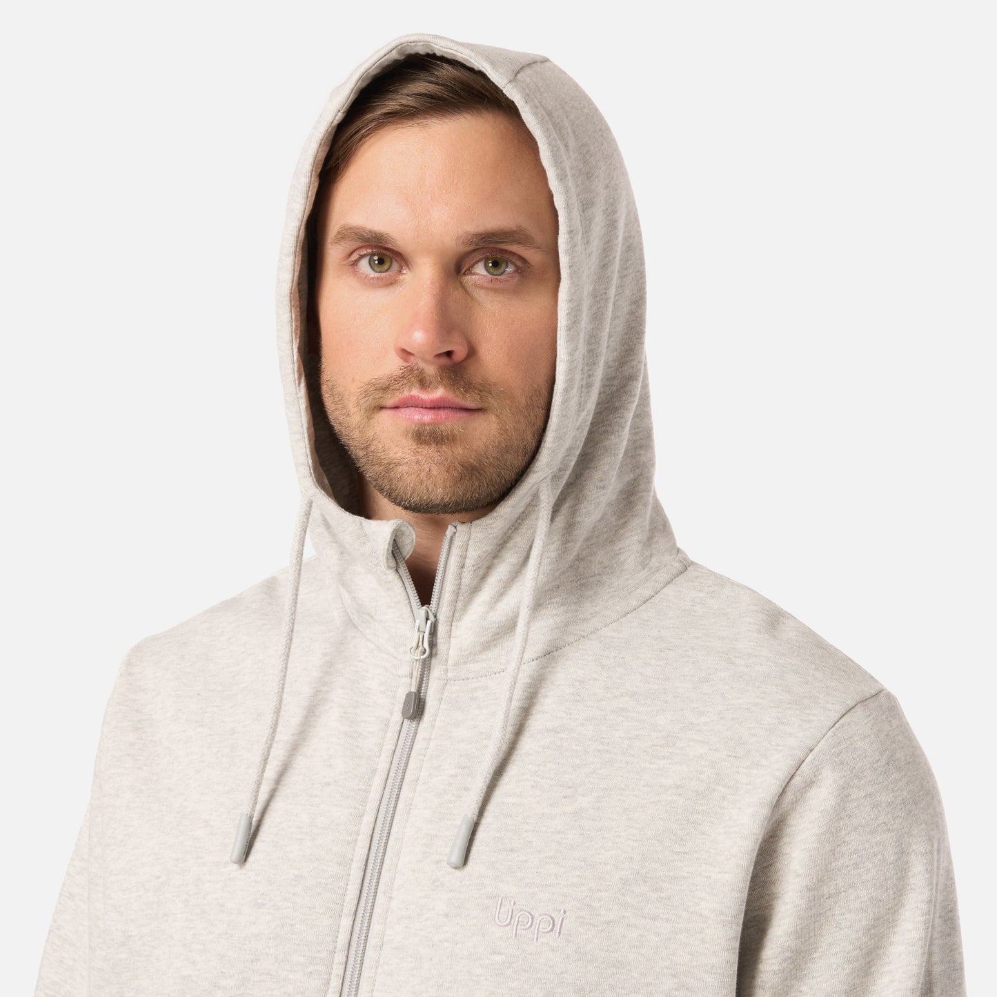 Polerón Hombre Ulmo Light Full Zip Hoody Sweatshirt Gris Melange Lippi