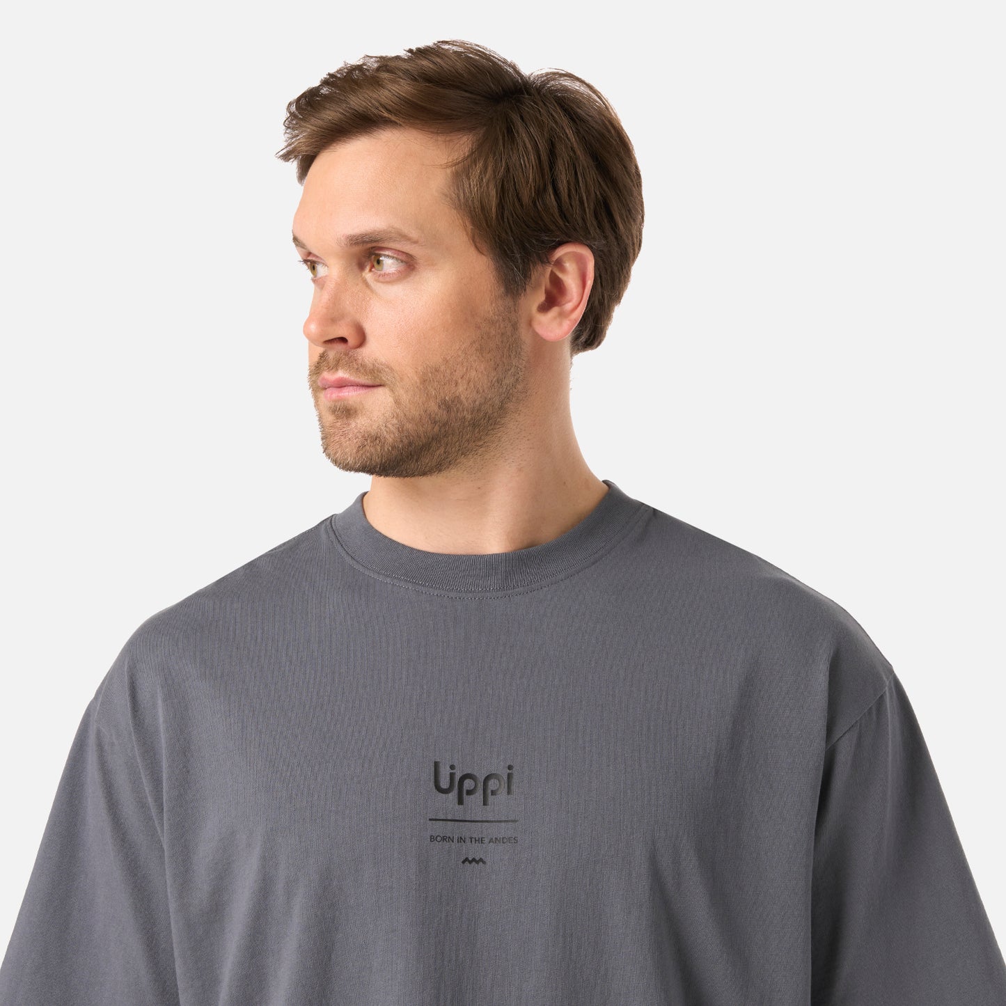 Polera Hombre Endura Cotton T-Shirt Grafito Lippi