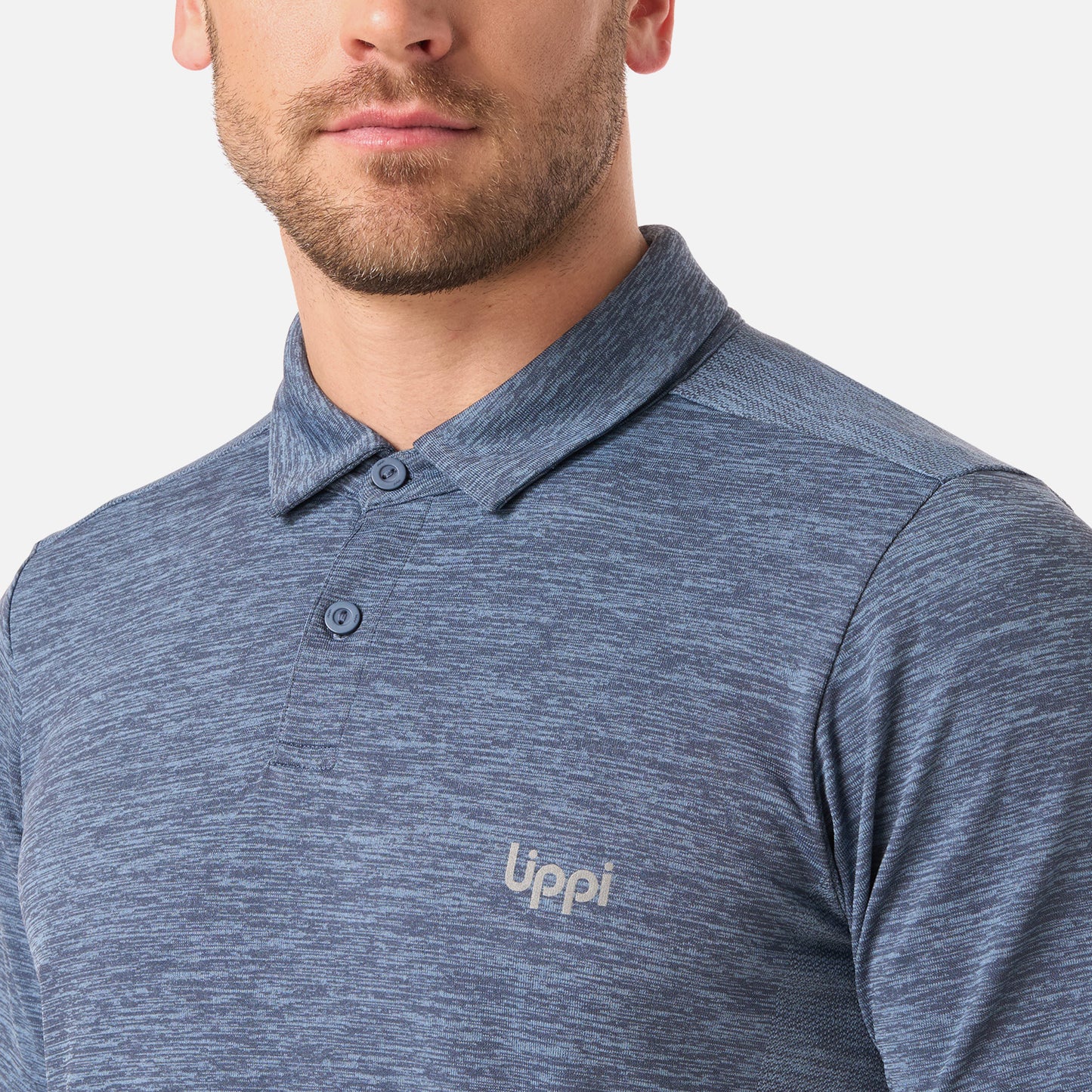 Polera Hombre B-Classic Seamless Polo Azul Piedra Lippi