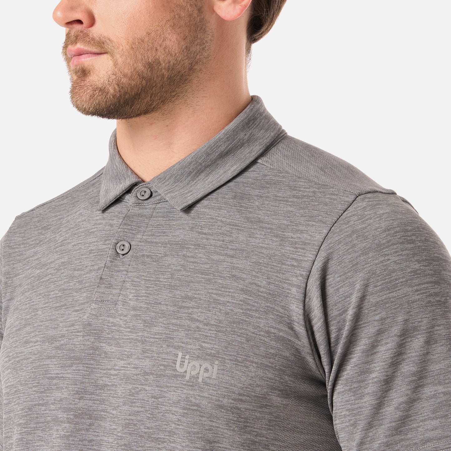 Polera Hombre B-Classic Seamless Polo Gris Melange Lippi